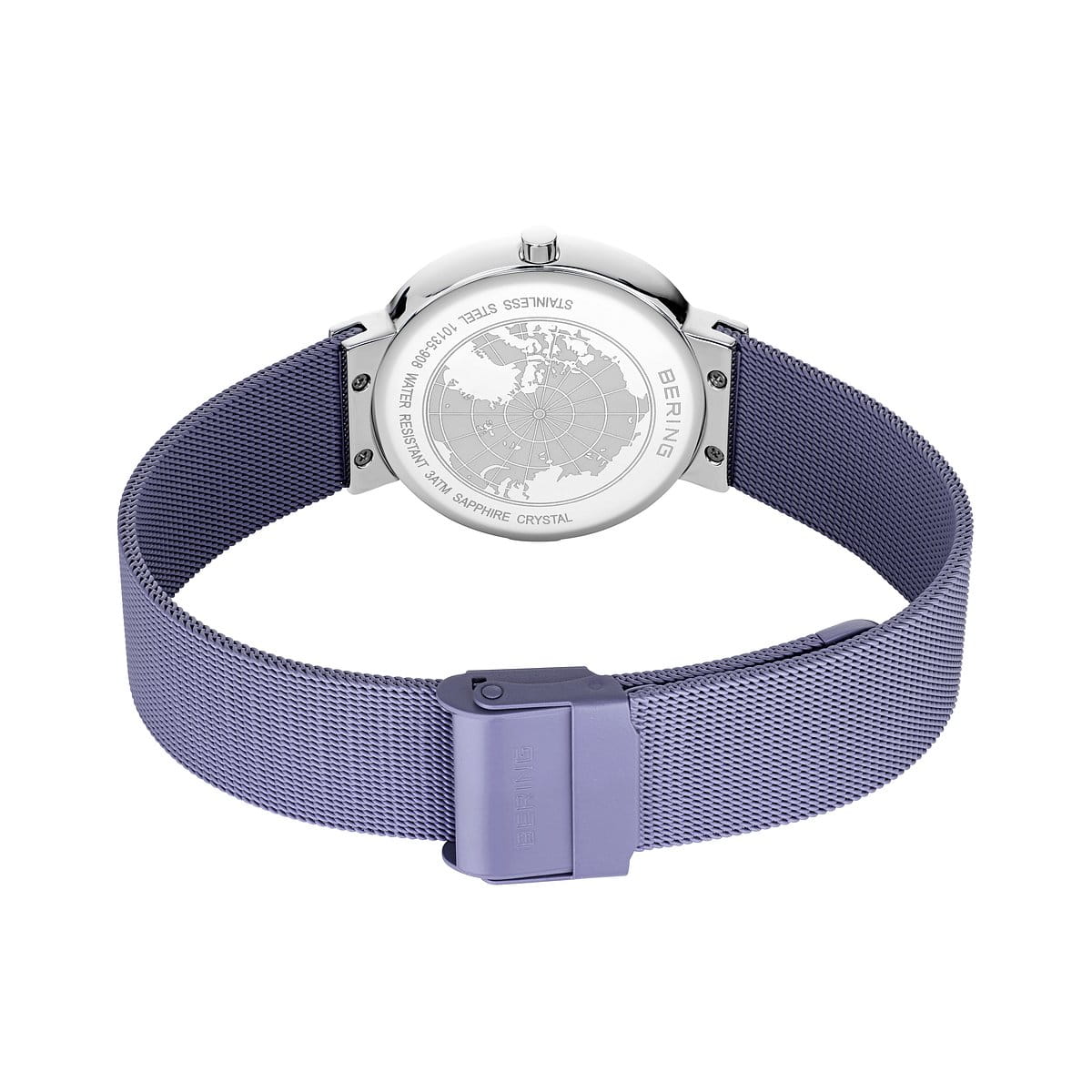 Bering 10135-908 Women's Stainless Steel Mesh Lavender Dial Watch