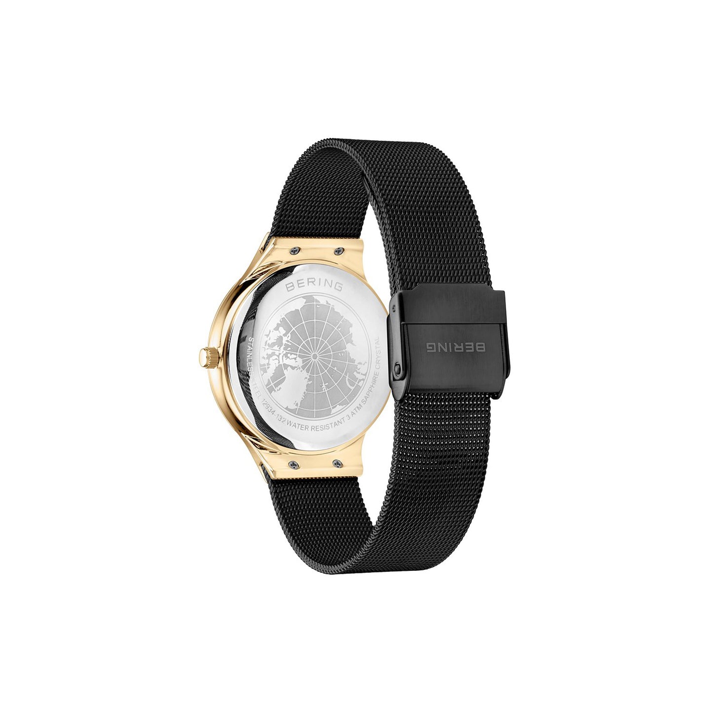 Bering 12934-132 Women's Black Steel Mesh Watch