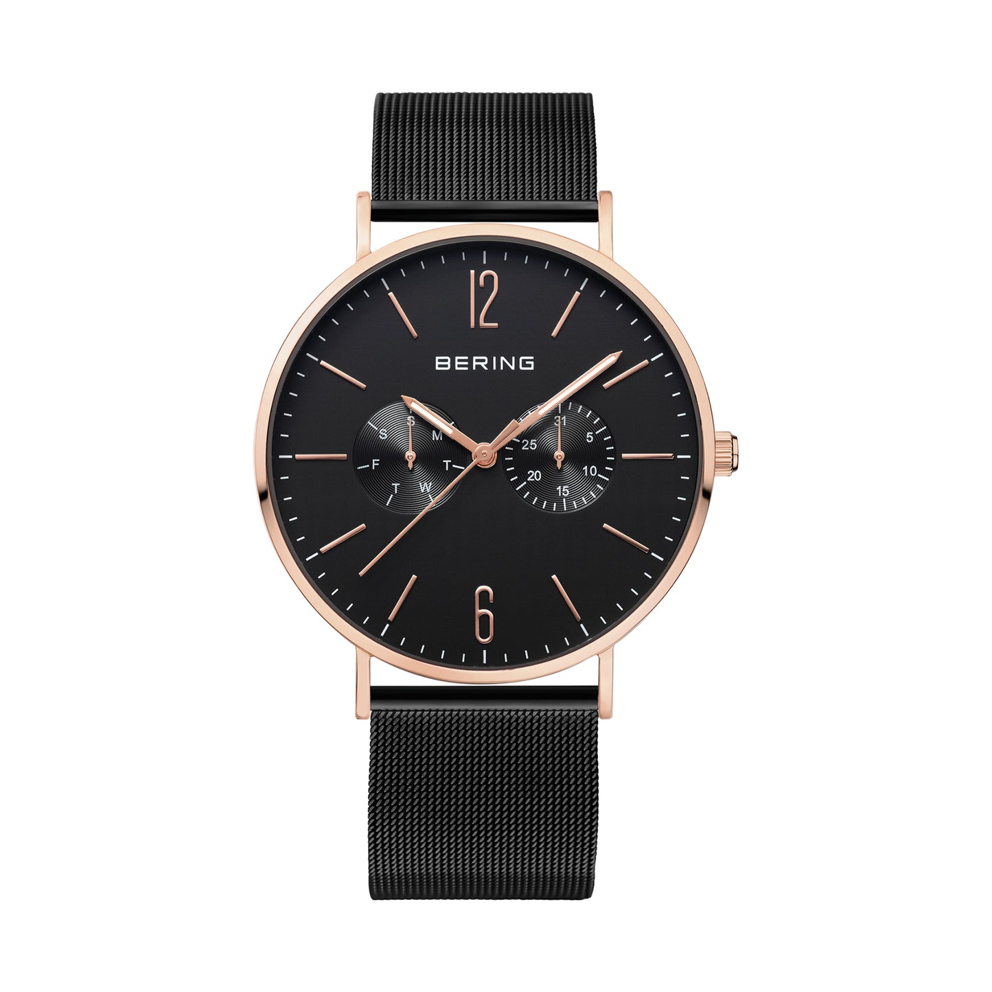 Bering 14240-163 Men's Black Steel Mesh Watch