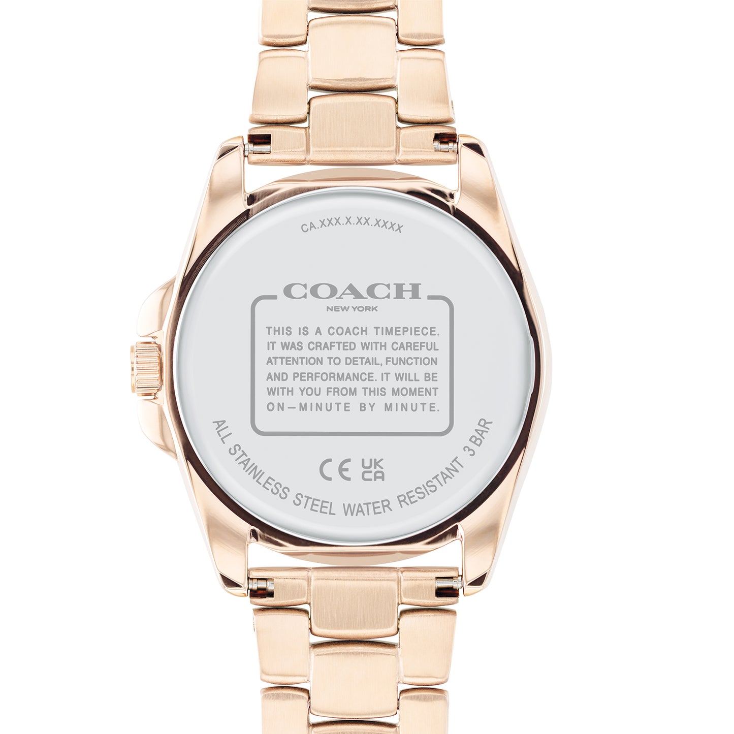 Coach 14504110 Women's Rose Gold Steel Bracelet and Blush Mother of Pearl & Stone Dial Quartz Watch