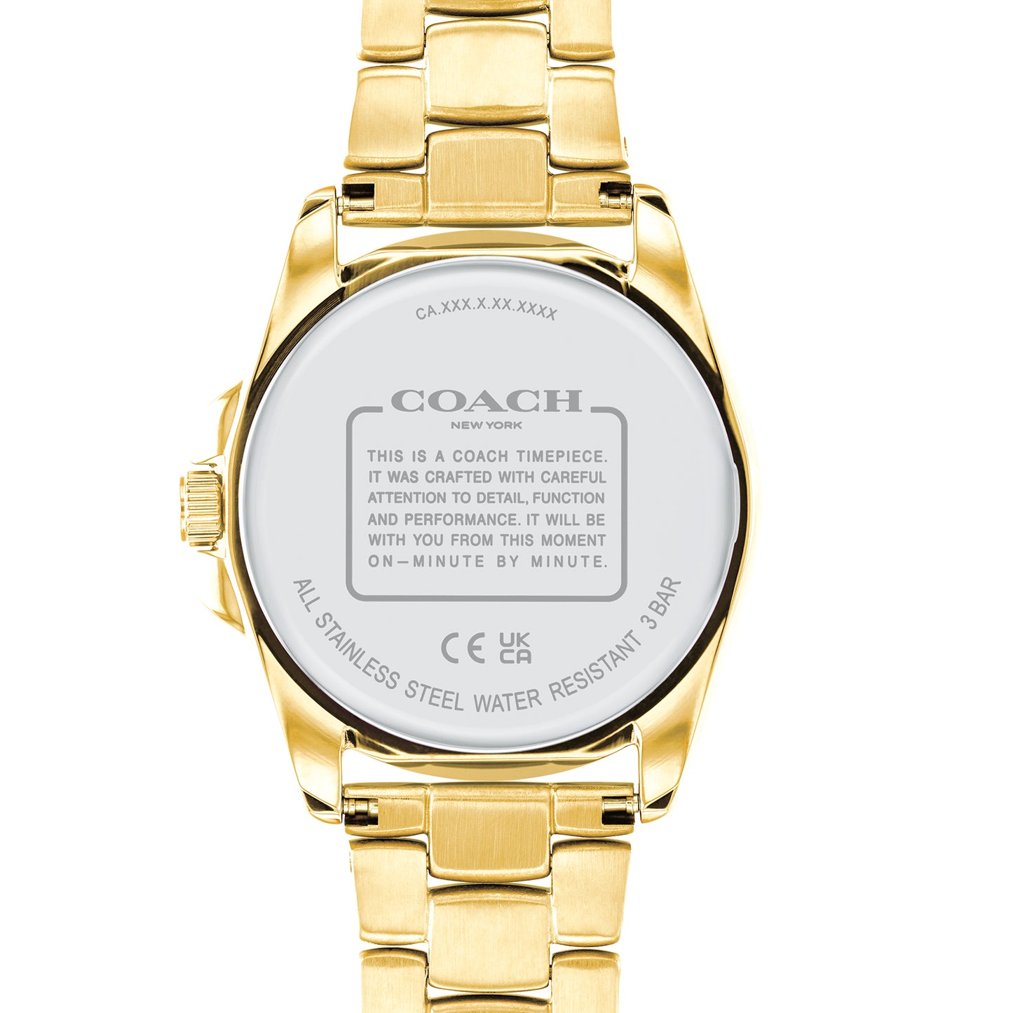 Coach 14504109 Women's Gold Steel Bracelet and White Mother of Pearl & Stone Dial Quartz Watch