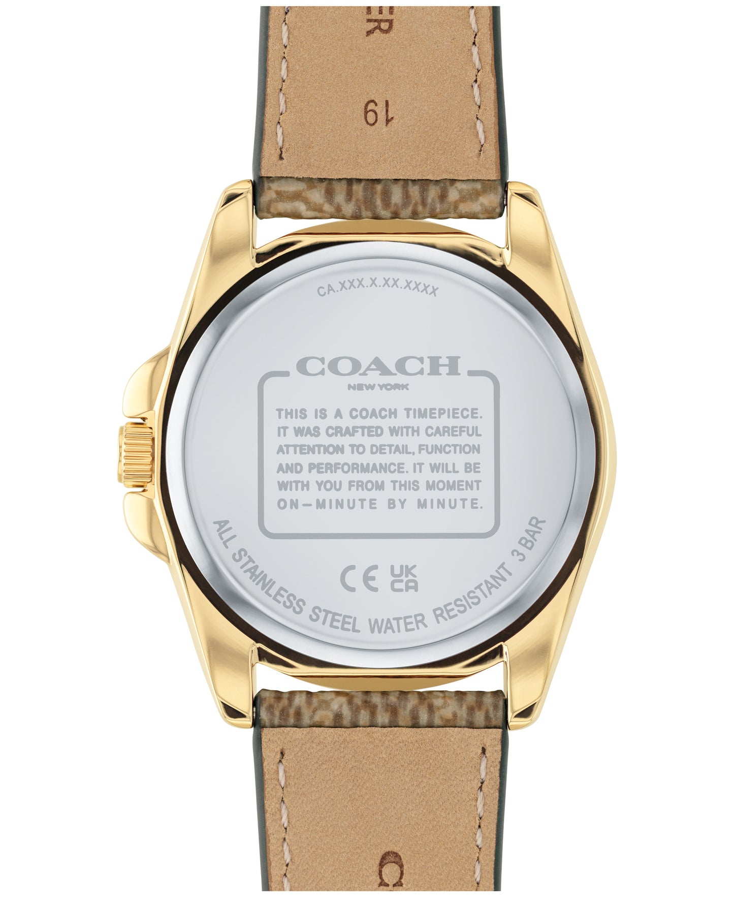 Coach 14504111 Women's Brown PVC Strap and Champagne Dial Quartz Watch