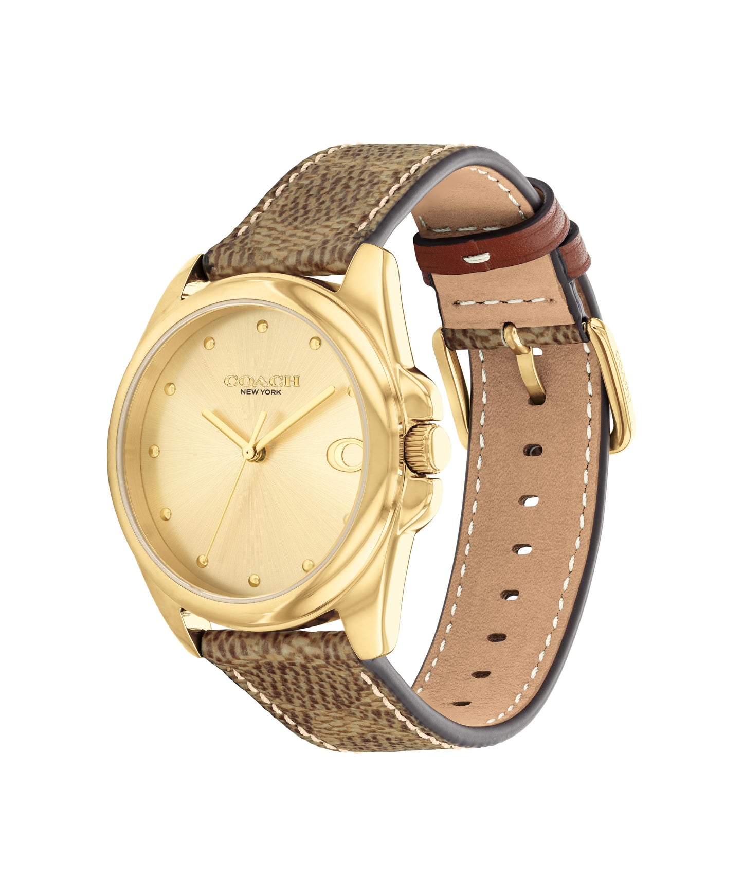 Coach 14504111 Women's Brown PVC Strap and Champagne Dial Quartz Watch