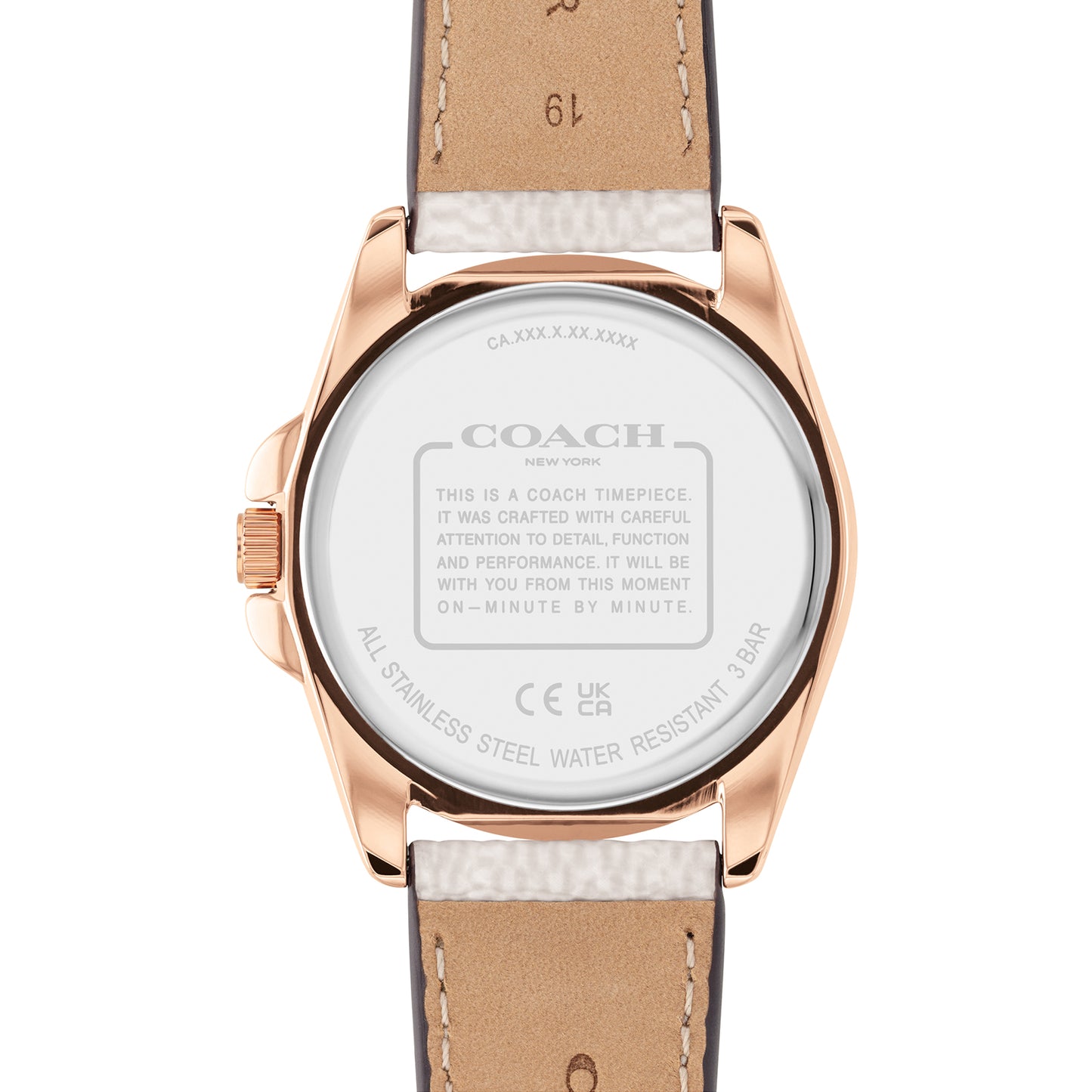 Coach 14504113 Women's Grey PVC Strap and Rose Gold Dial Quartz Watch