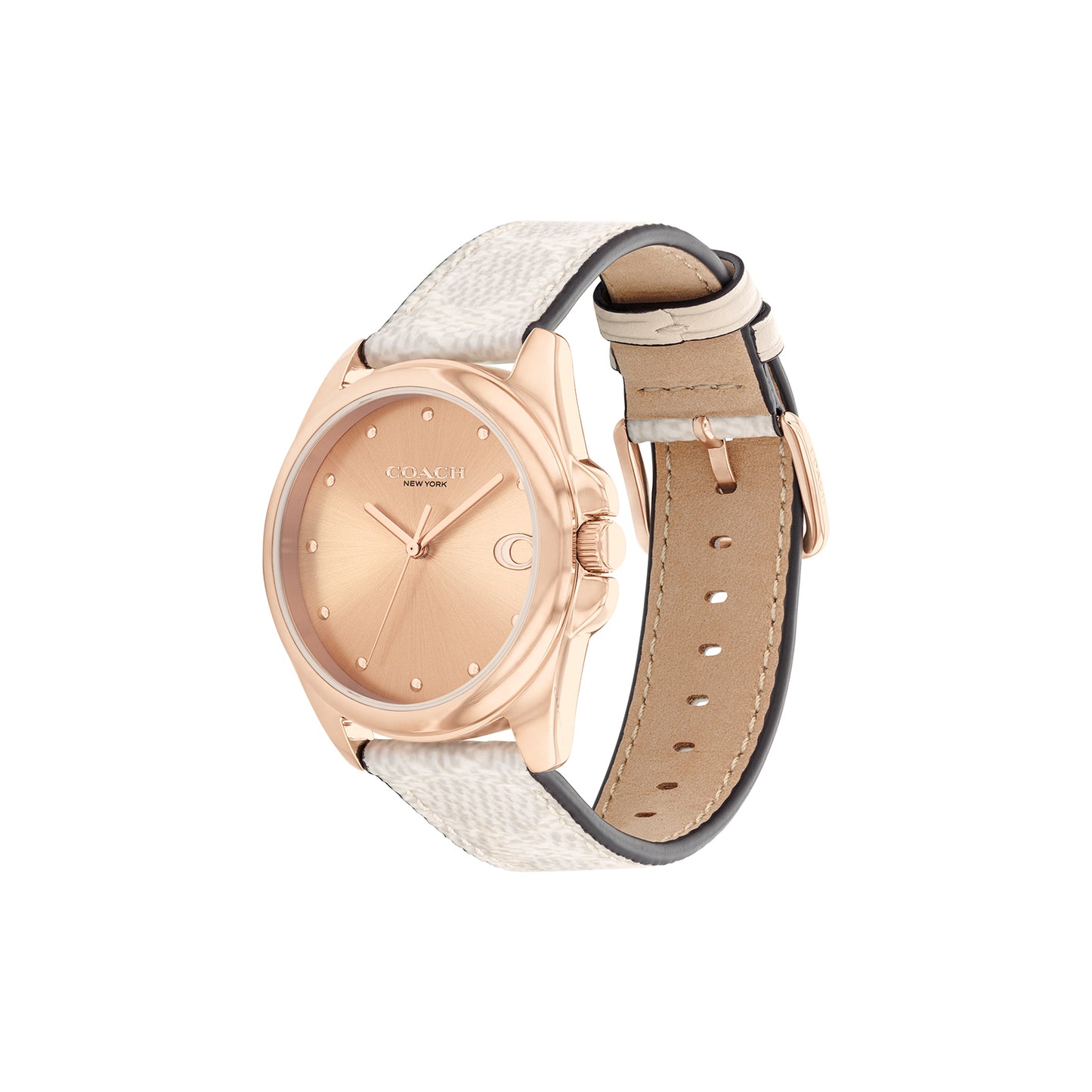 Coach 14504113 Women's Grey PVC Strap and Rose Gold Dial Quartz Watch
