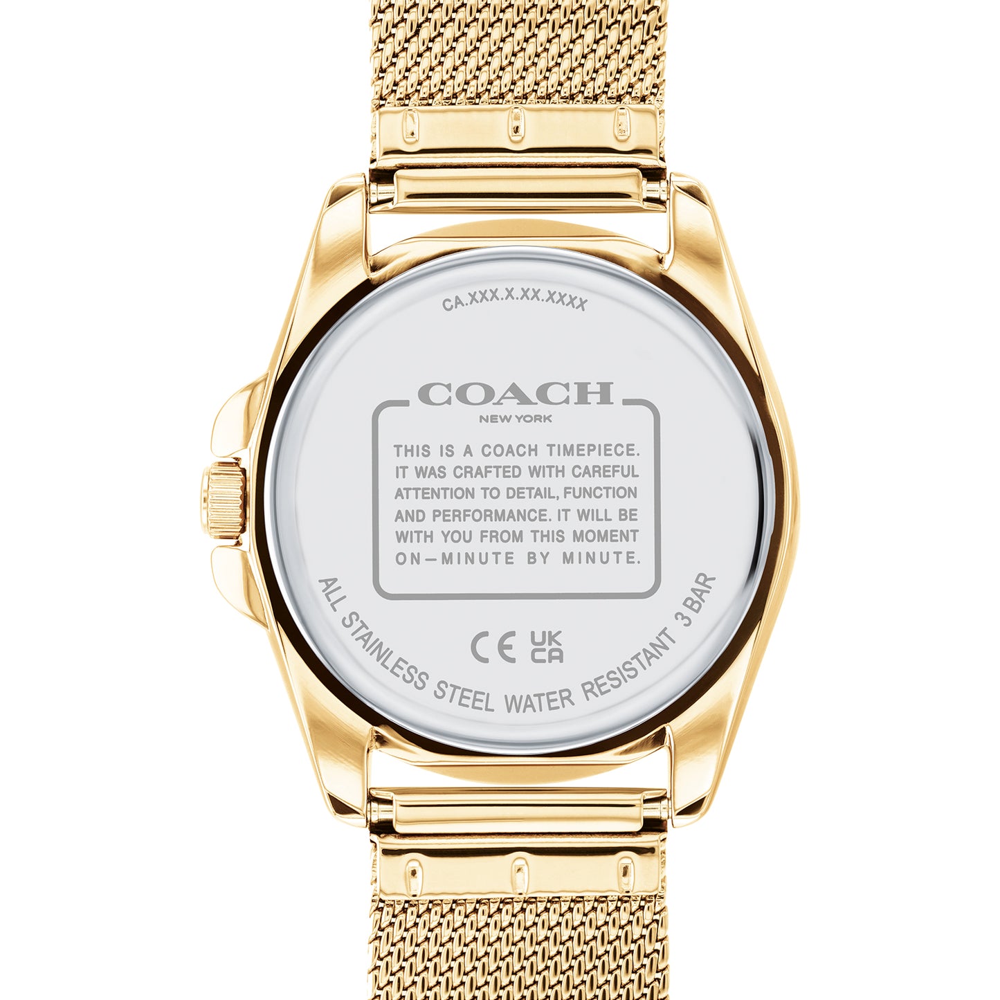 Coach 14504144 Women's Gold Stainless Steel Mesh Bracelet and Champagne Dial Quartz Watch