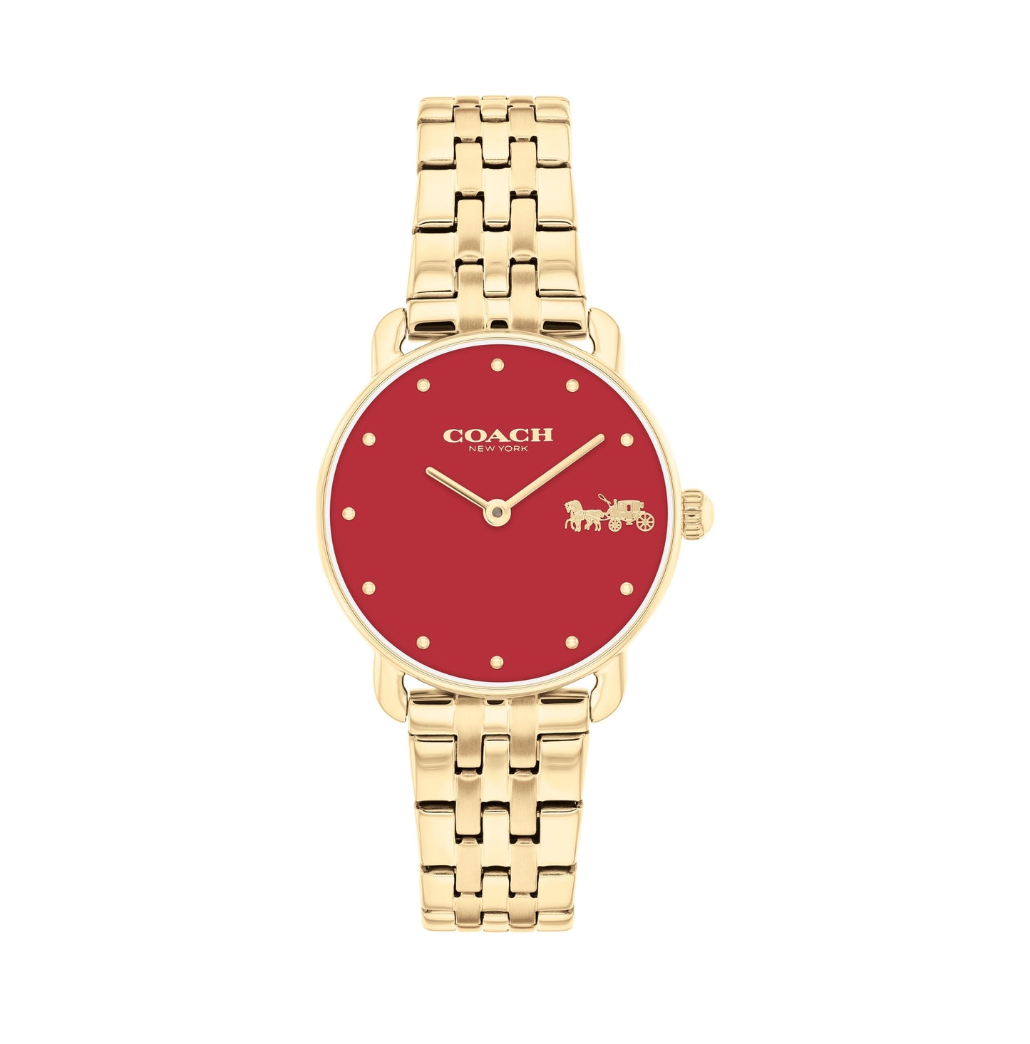 Coach 14504445 Women's Gold Stainless Steel & Red Dial Watch