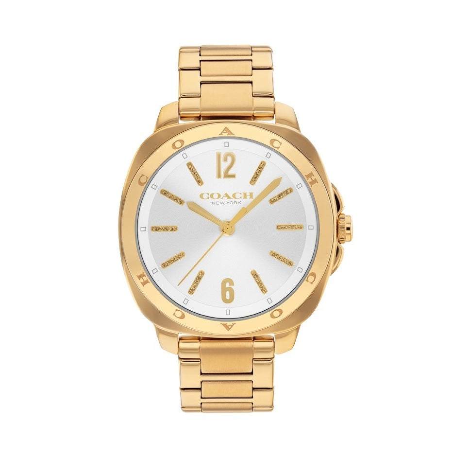 Coach 14504478 Gold Steel Silver White Dial Women's Watch