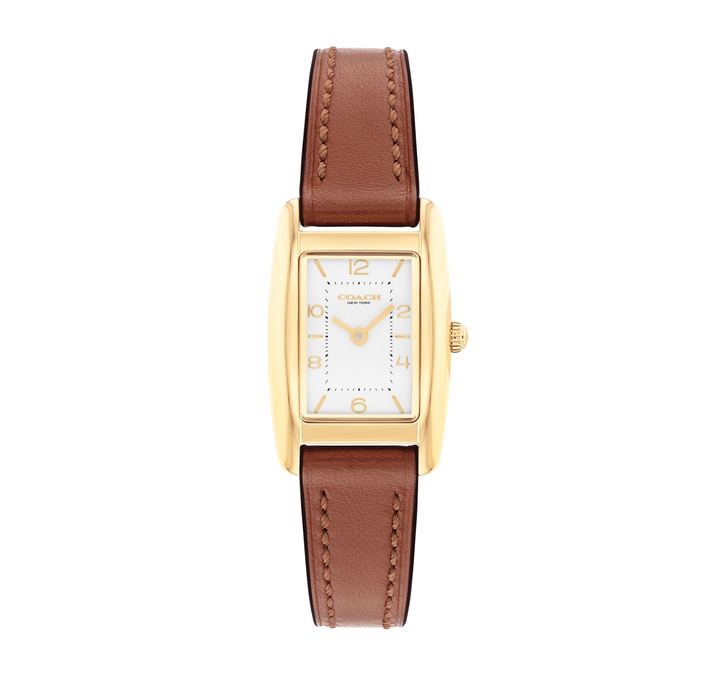 Coach 14504643 Women's Leather Strap & Ionic Plated Gold Steel Watch