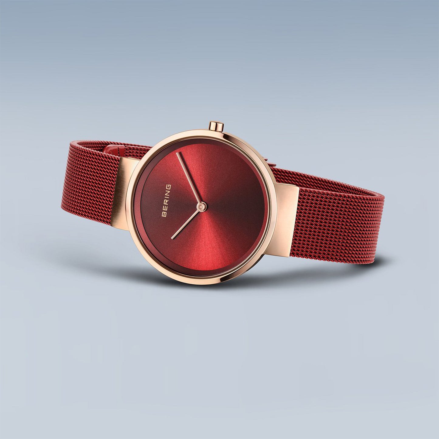 Bering 14531-363 Women's Red Steel Mesh Watch