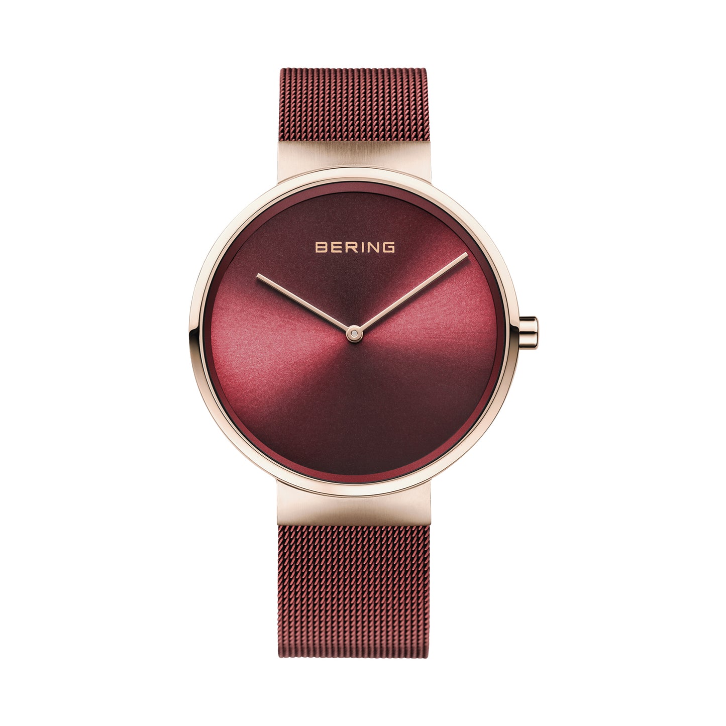 Bering 14539-363 Women's Red Steel Mesh Watch