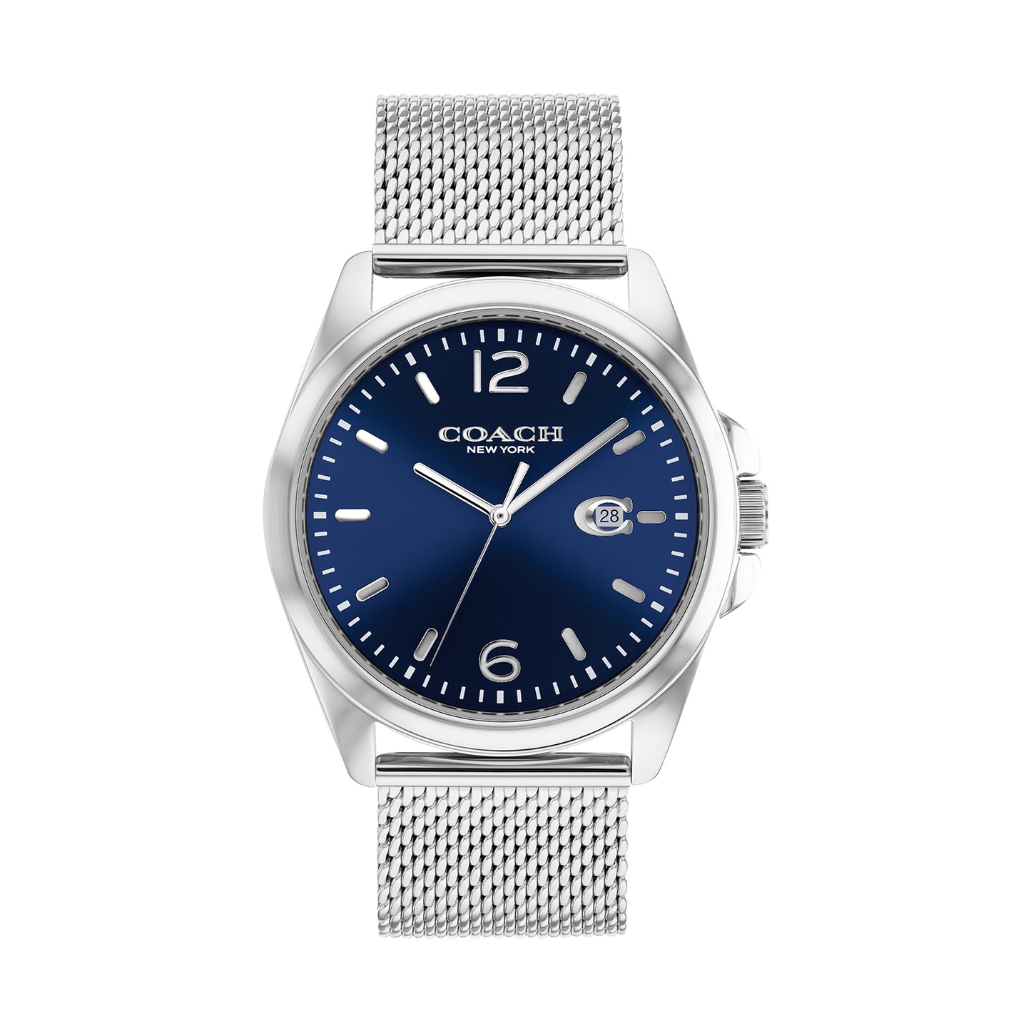 Coach 14602617 Men's Stainless Steel Bracelet and Dark Blue Dial Quartz Calendar Basic Watch