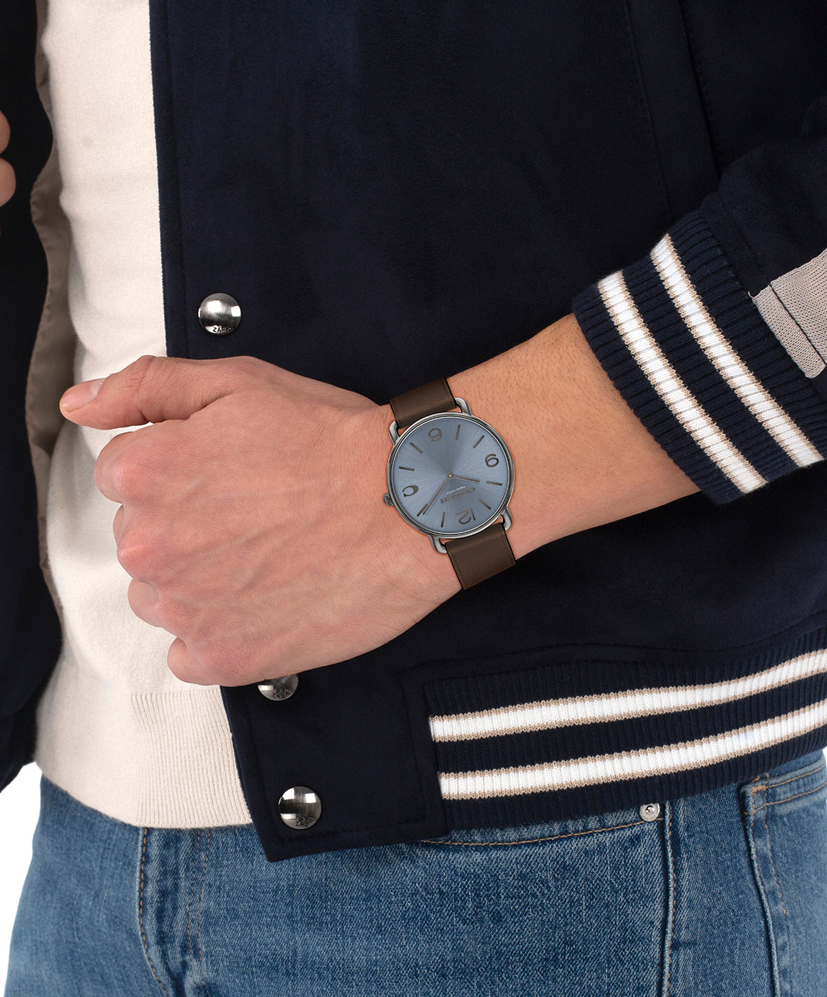 Coach 14602647 Men's Calfskin Leather Strap Watch