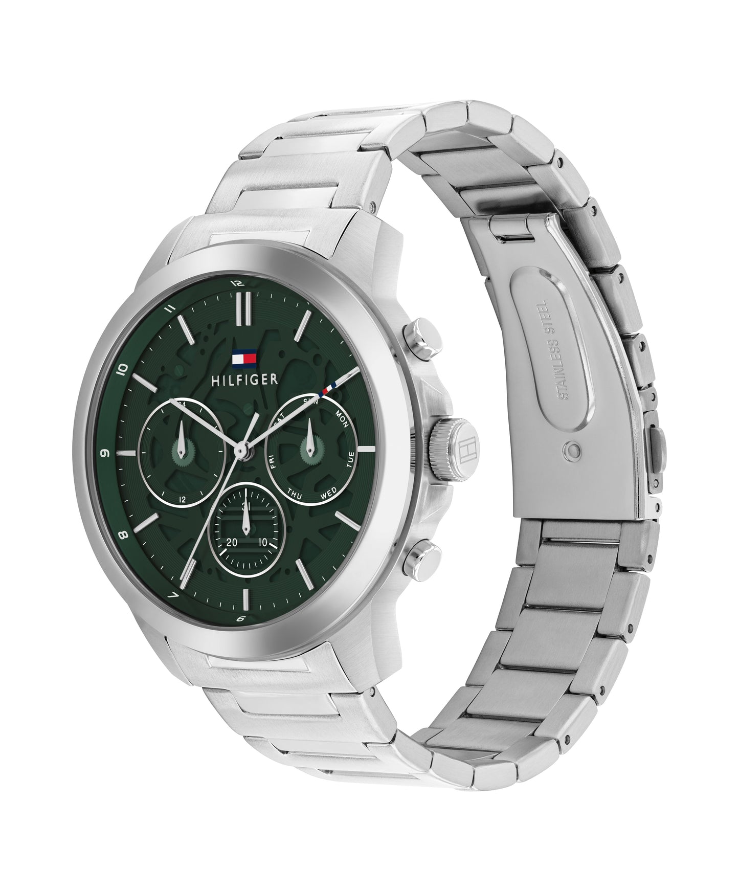 Tommy Hilfiger 1710686 Men's Stainless Steel and Green Dial Watch