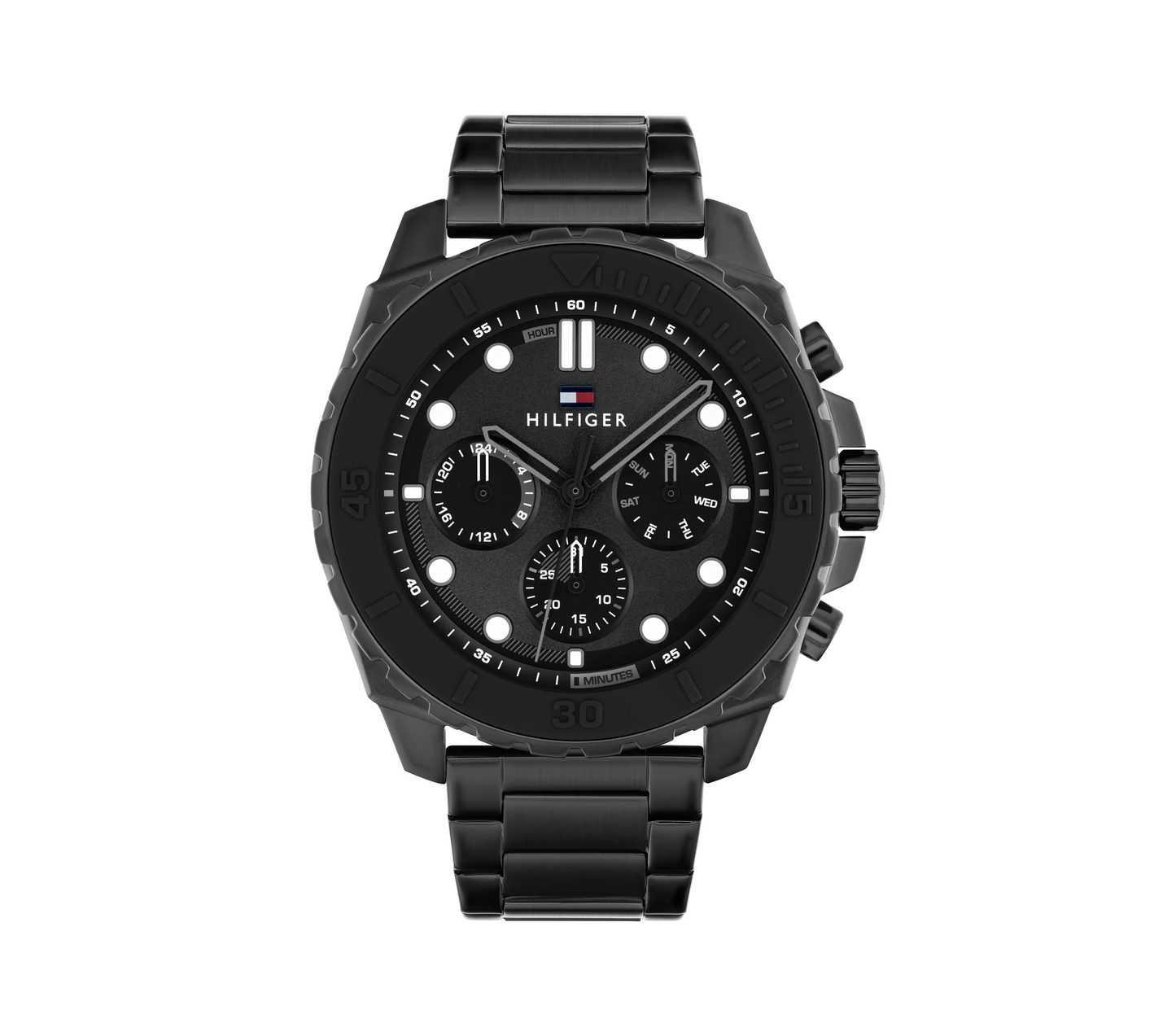 Tommy Hilfiger 1710690 Men's Ionic Plated Black Steel & Black Silicone Watch