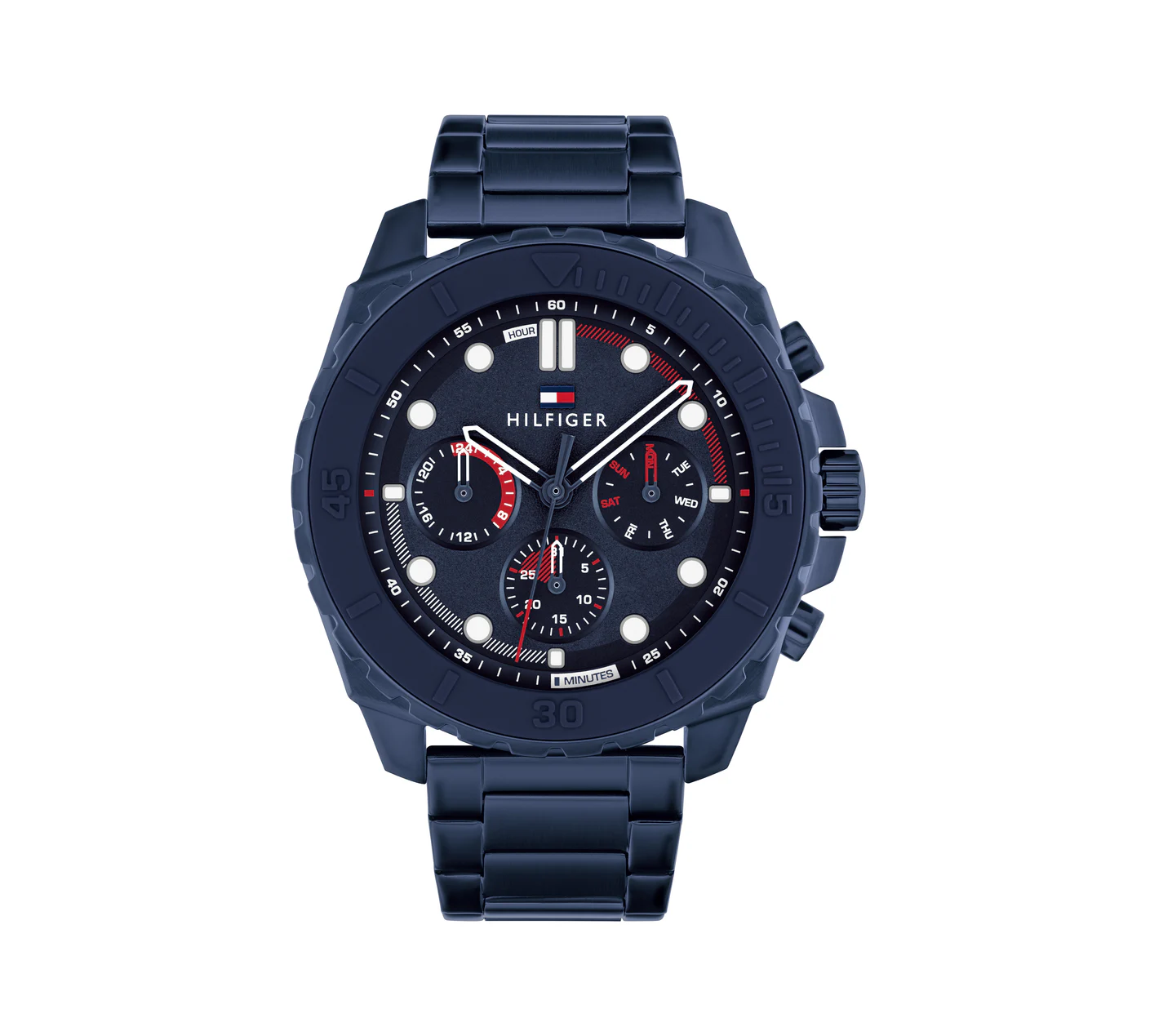 Tommy Hilfiger 1710691 Men's Ionic Plated Blue Steel & Navy Silicone Watch