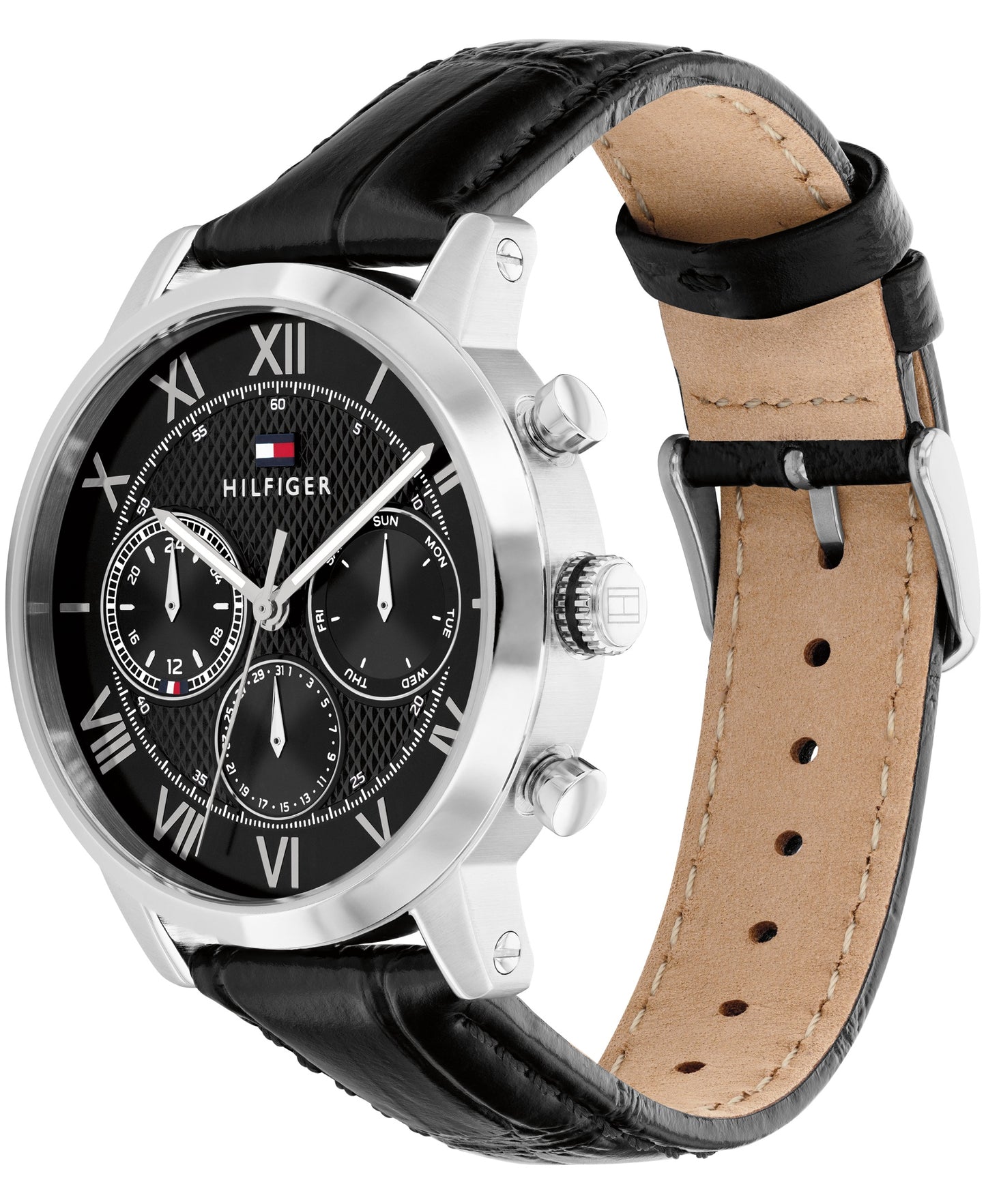 Tommy Hilfiger 1710725 Men's Black Leather Quartz Watch