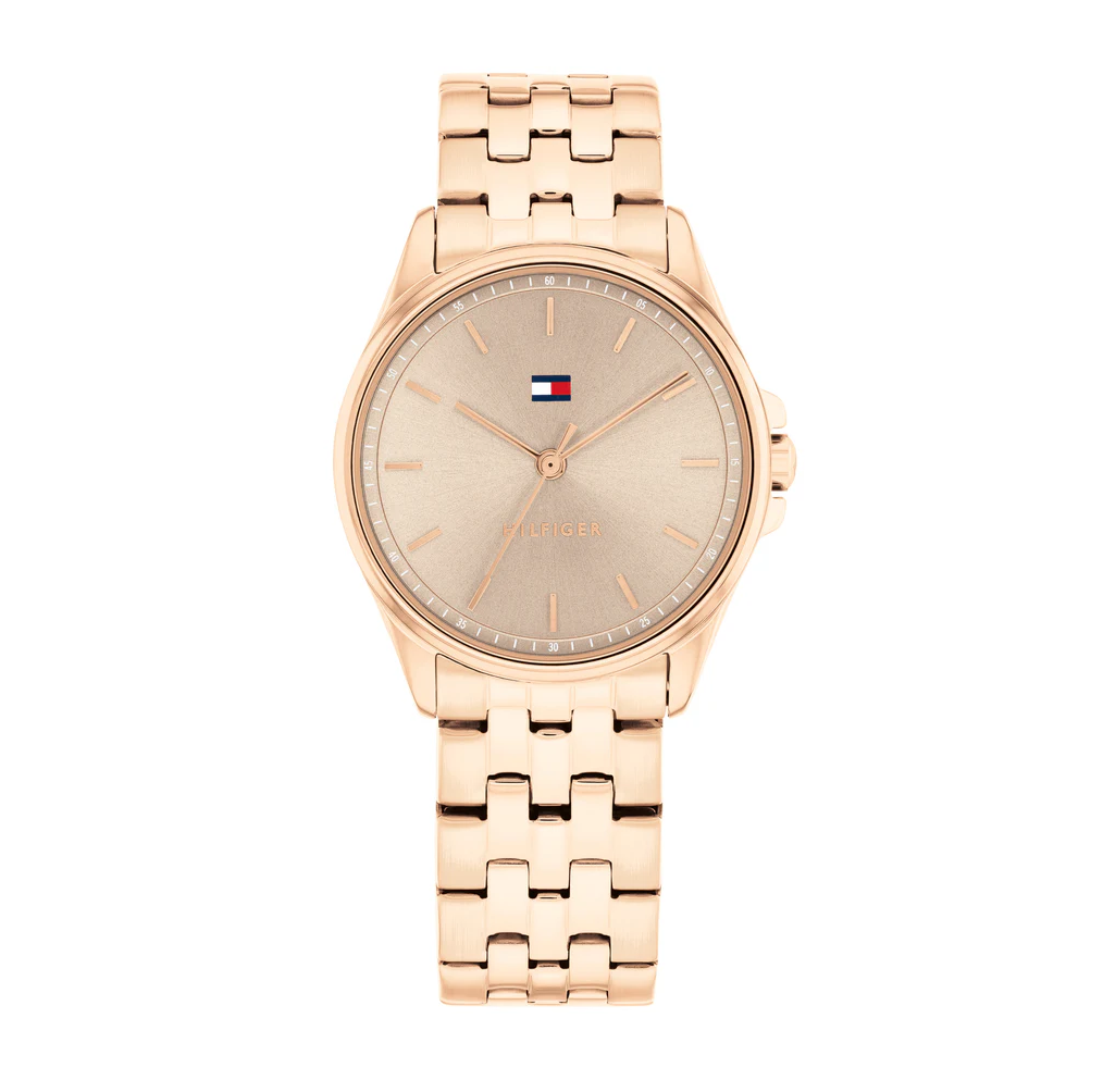 Tommy Hilfiger 1782775 Women's Ionic Plated Rose Gold Steel and Taupe Dial Watch