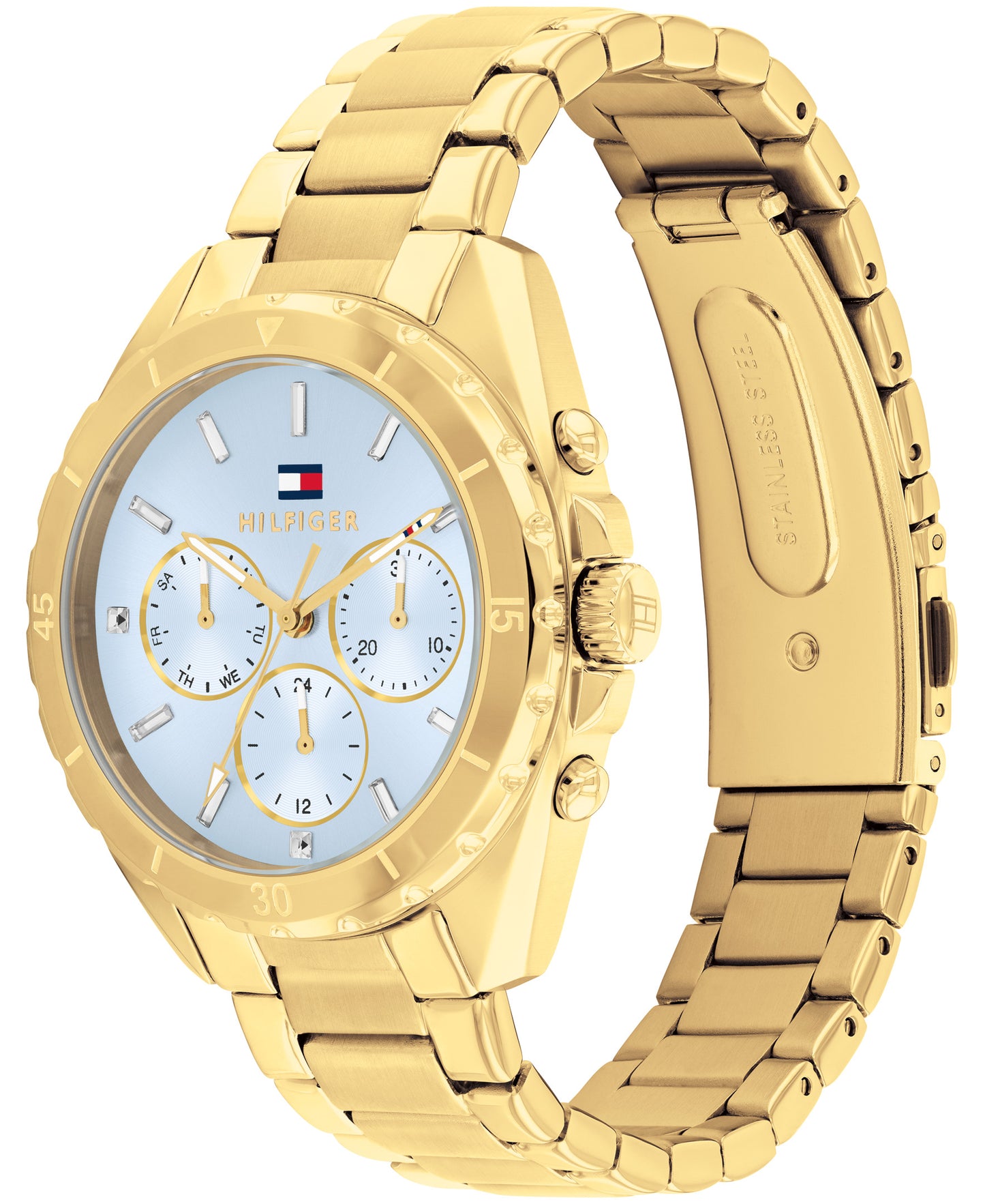 Tommy Hilfiger 1782783 Women's Ionic Plated Thin Gold Steel and Blue Dial Watch