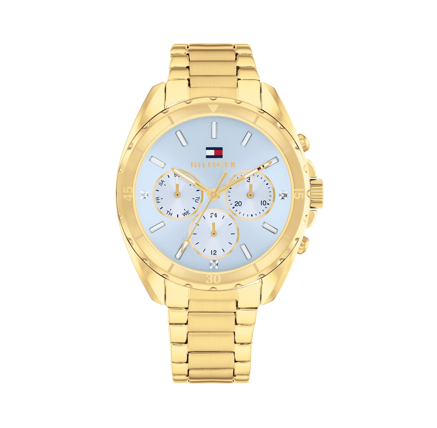 Tommy Hilfiger 1782783 Women's Ionic Plated Thin Gold Steel and Blue Dial Watch