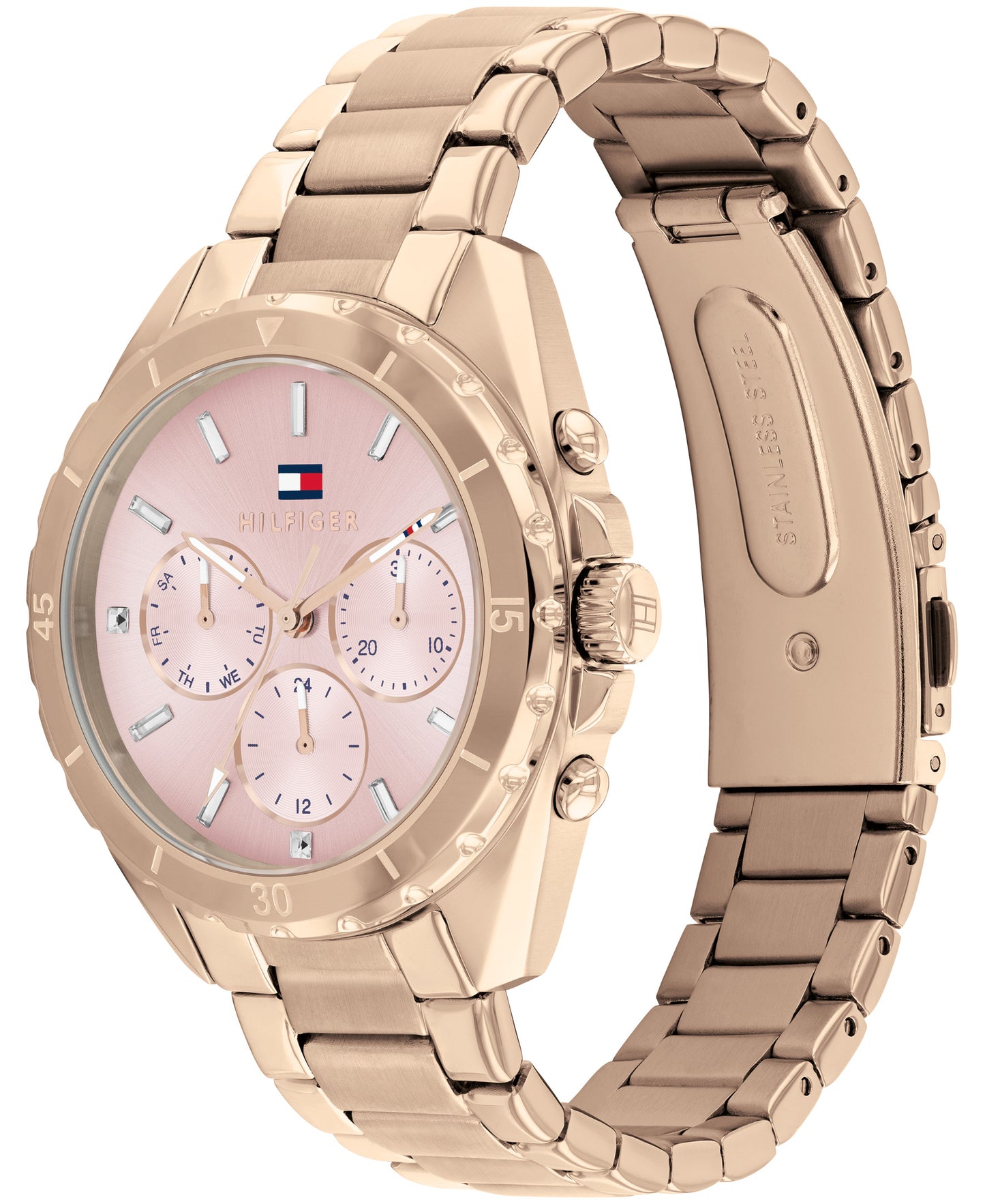 Tommy Hilfiger 1782784 Women's Ionic Plated Carnation Gold Steel and Pink Dial Watch