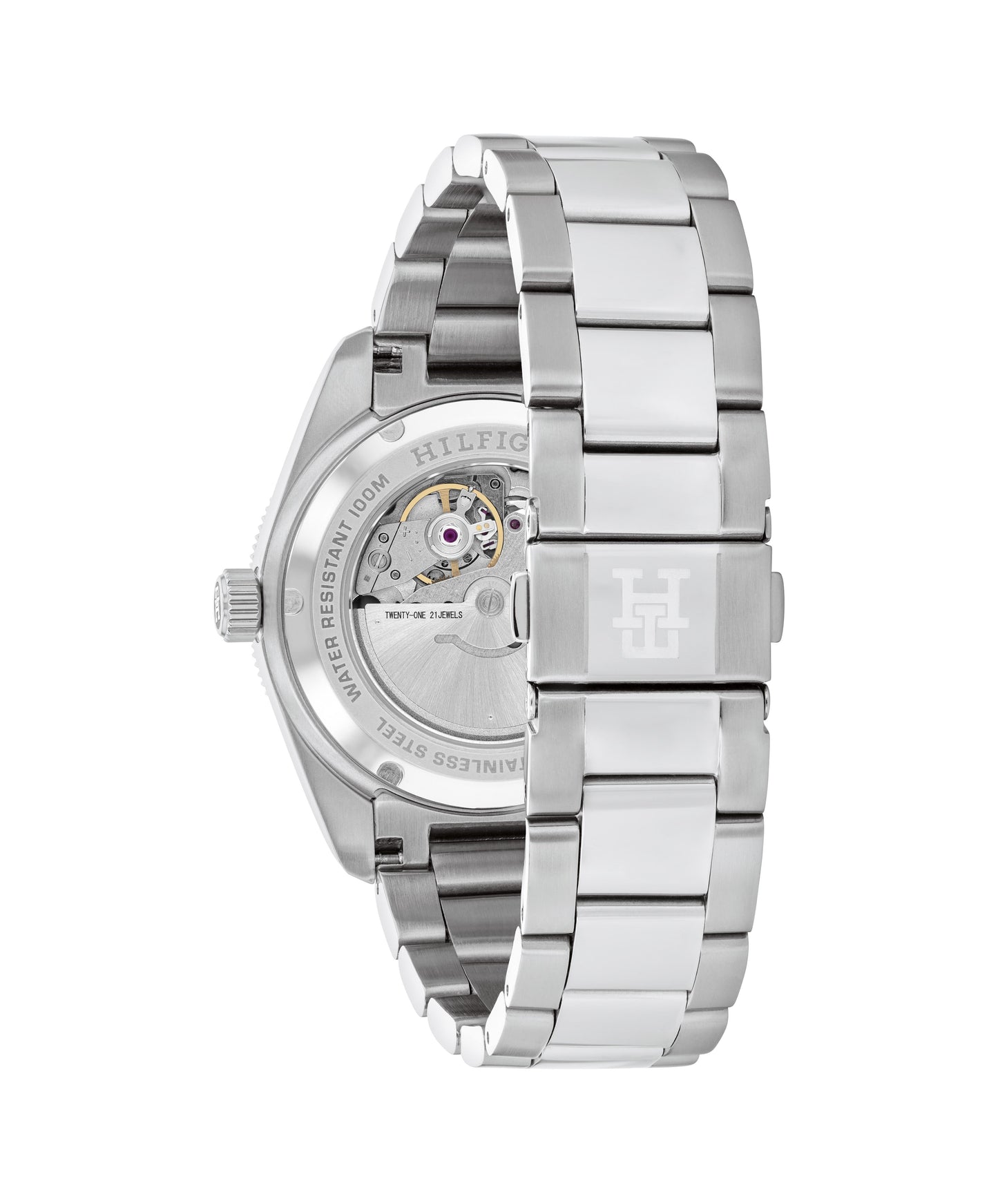 Tommy Hilfiger 1792154 Men's Automatic Stainless Steel Bracelet & Black Dial Watch