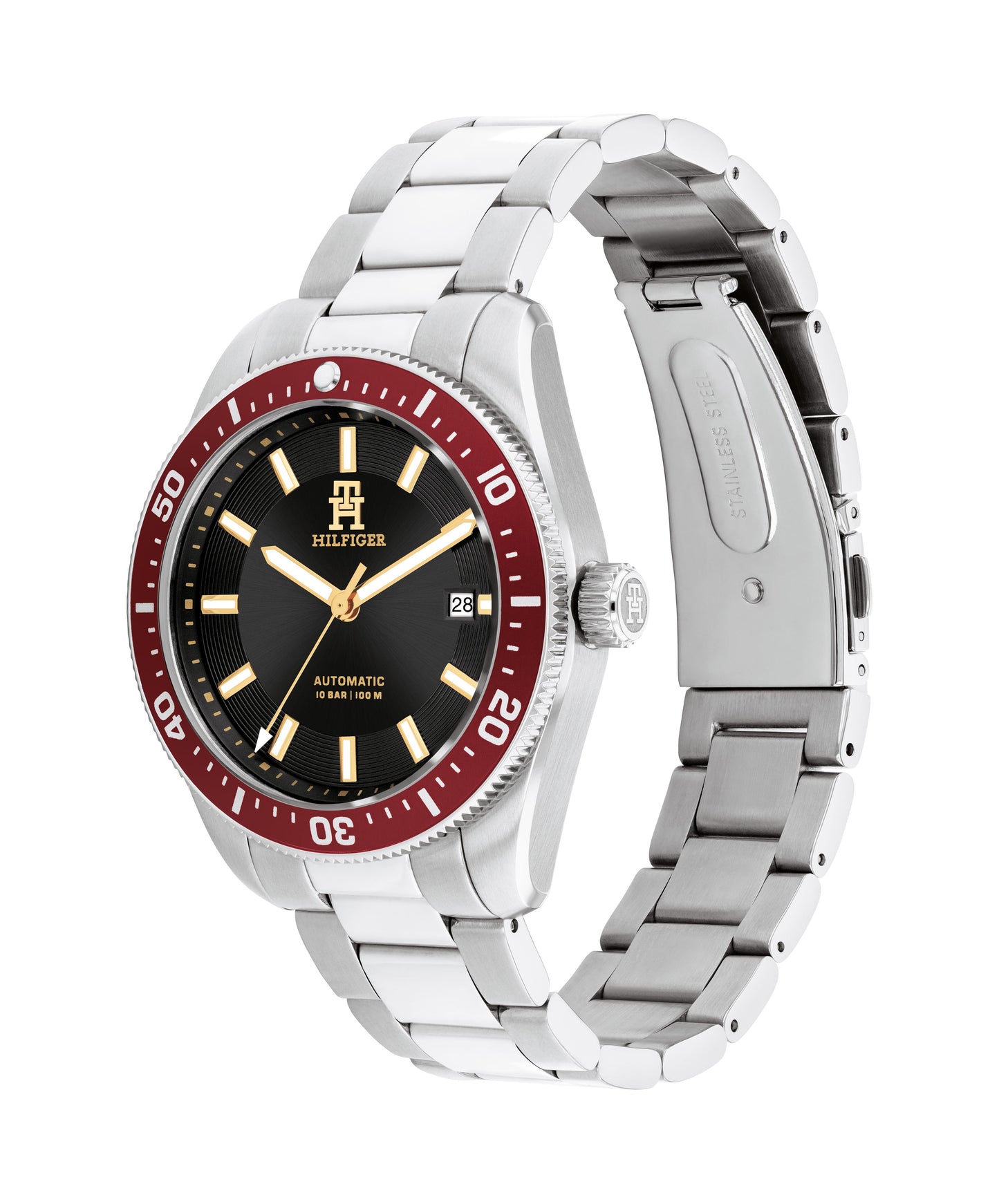 Tommy Hilfiger 1792154 Men's Automatic Stainless Steel Bracelet & Black Dial Watch