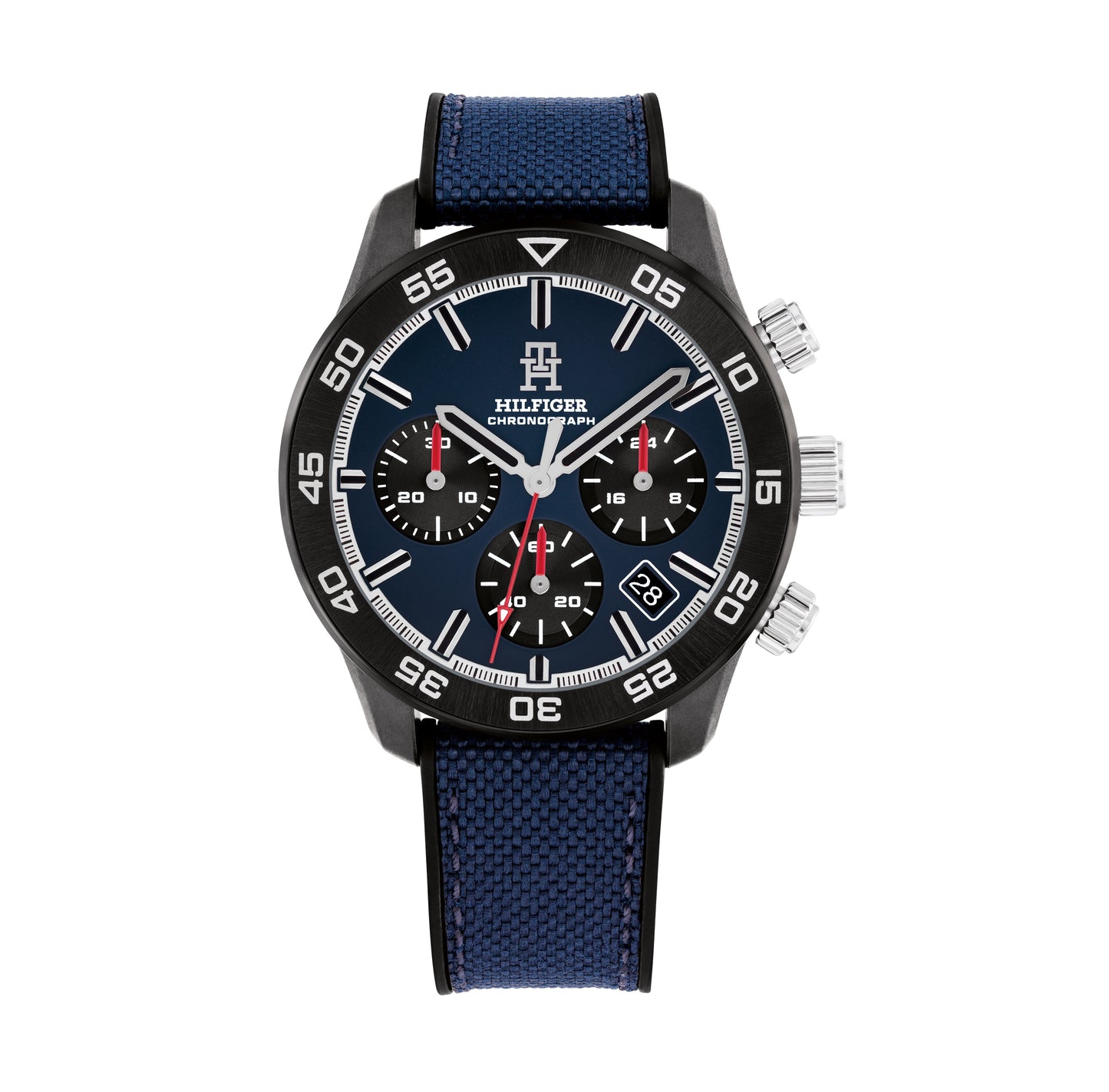 Tommy Hilfiger 1792183 Men's Black Plastic Strap and Navy Dial Watch