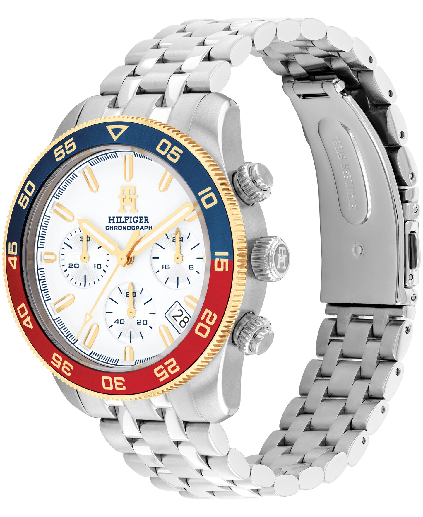 Tommy Hilfiger 1792184 Men's Two Tone Stainless Steel and White Dial Watch