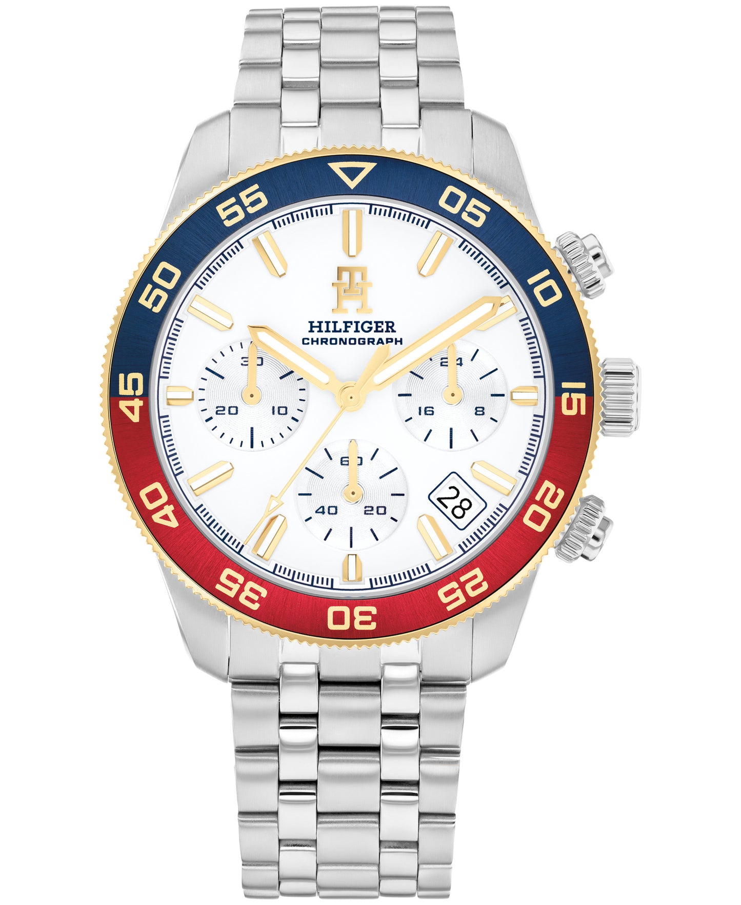 Tommy Hilfiger 1792184 Men's Two Tone Stainless Steel and White Dial Watch