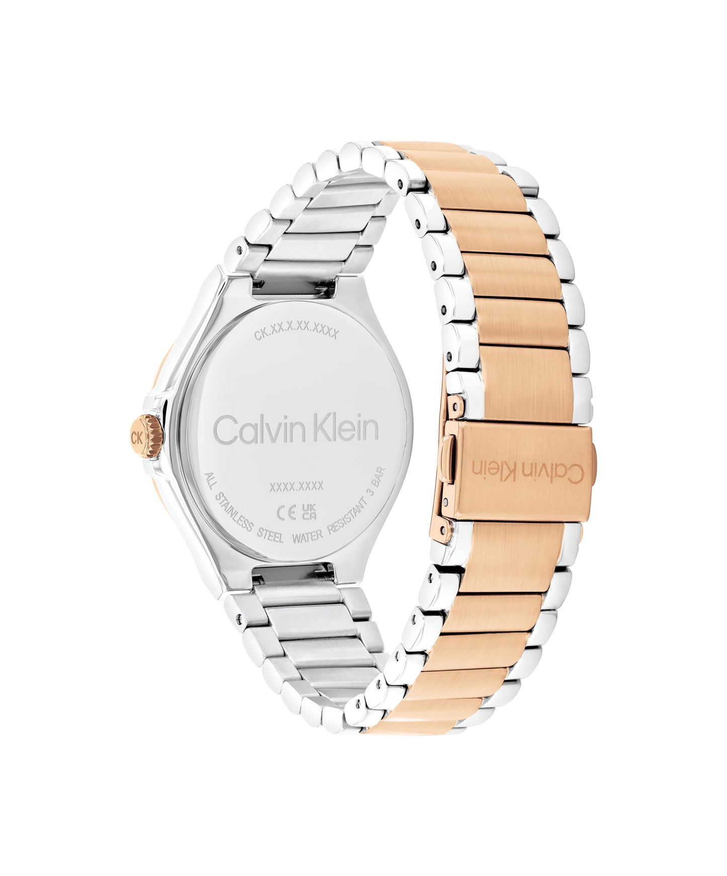 Calvin Klein 25100052 Women's Silver & Rose Gold Stainless Steel Watch