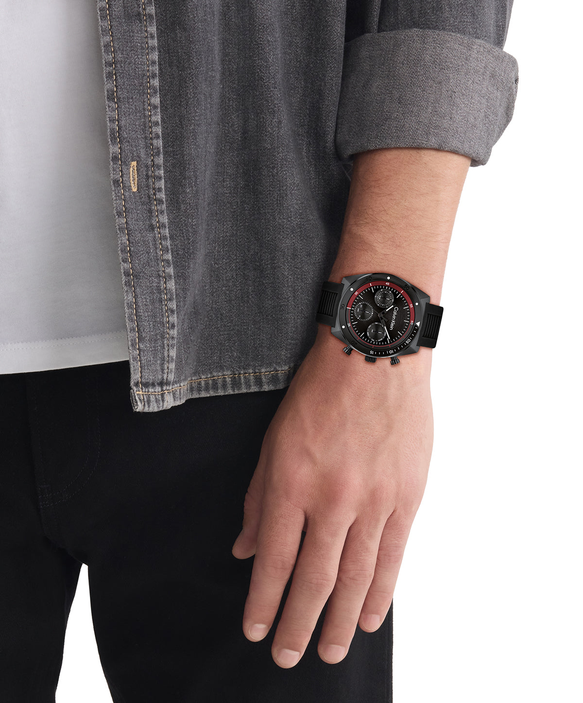 Calvin Klein 25200467 Men's Black Silicone Strap Quartz Watch