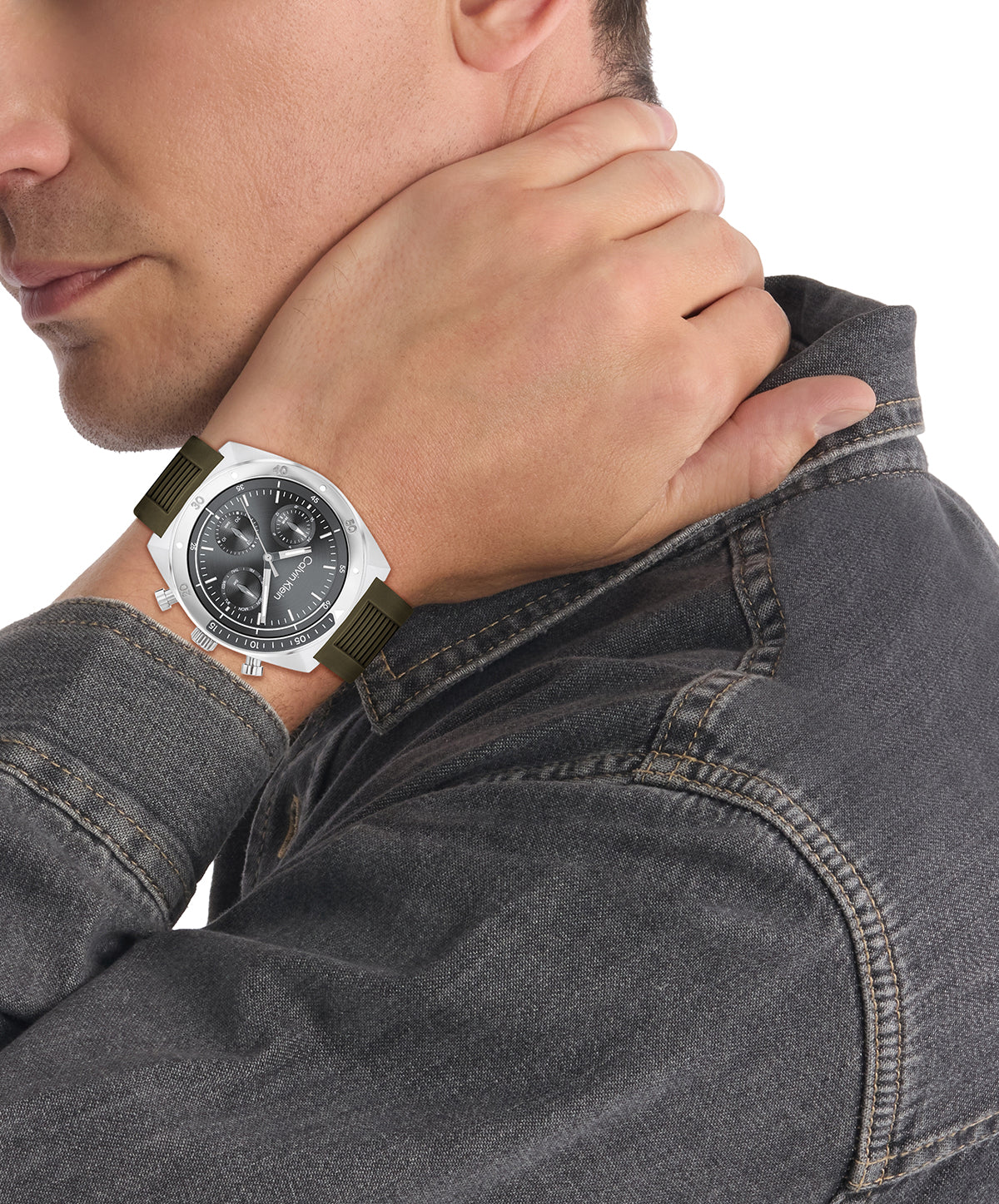 Calvin Klein 25200469 Men's Brown Silicone Strap Quartz Watch