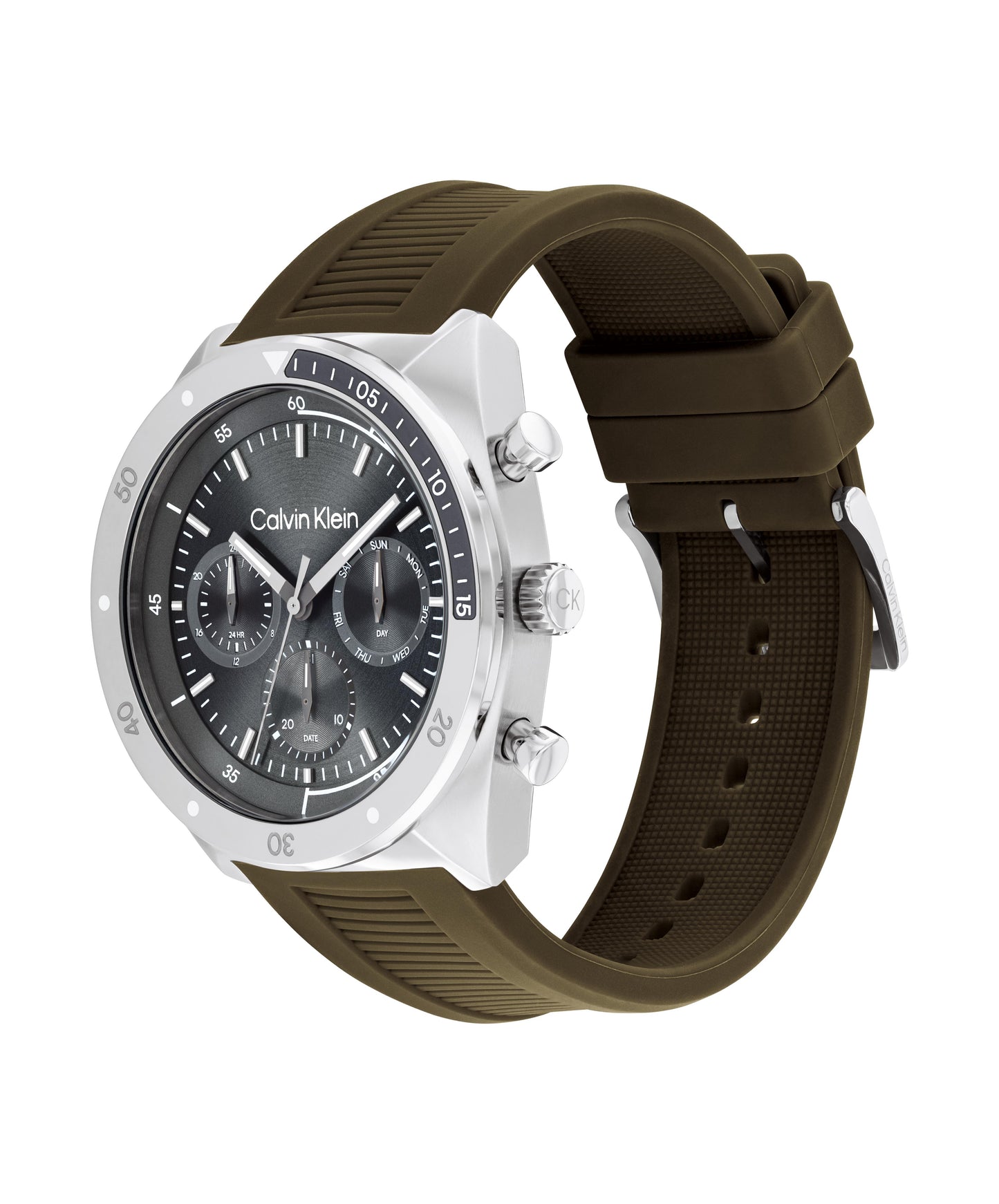 Calvin Klein 25200469 Men's Brown Silicone Strap Quartz Watch