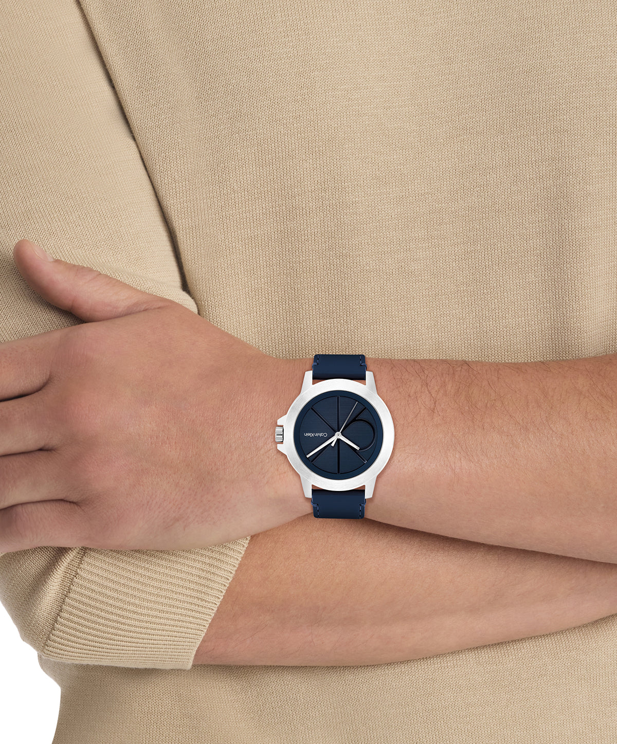 Calvin Klein 25200526 Blue Leather Strap Men's Watch