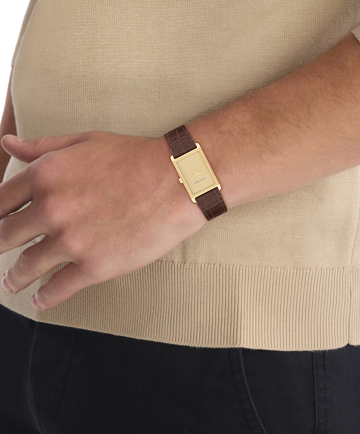 Calvin Klein 25200530 Men's Brown Leather & Light Gold Dial Watch