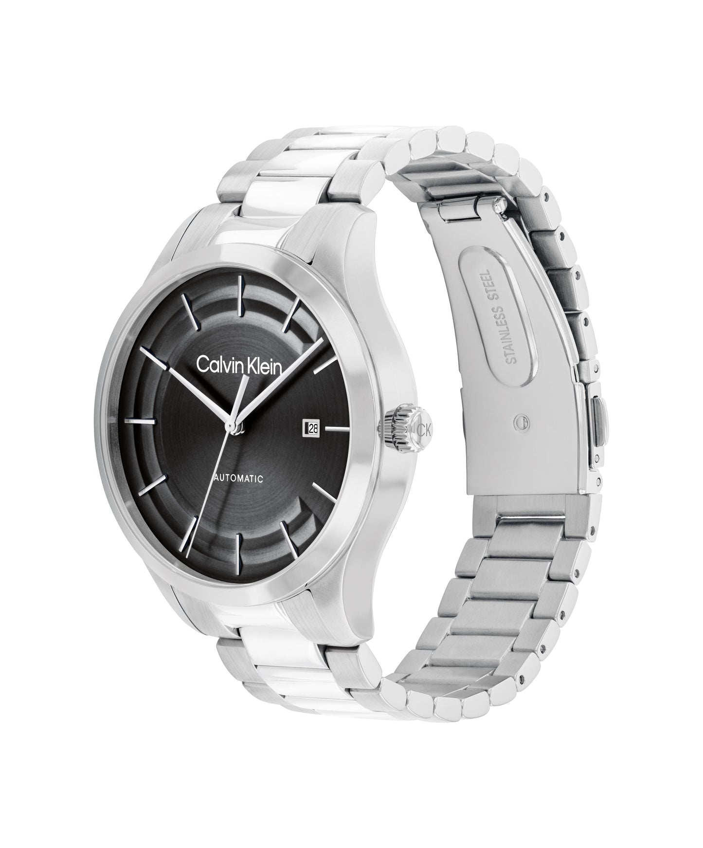 Calvin Klein 25300021 Men's Automatic Stainless Steel & Black Dial Watch