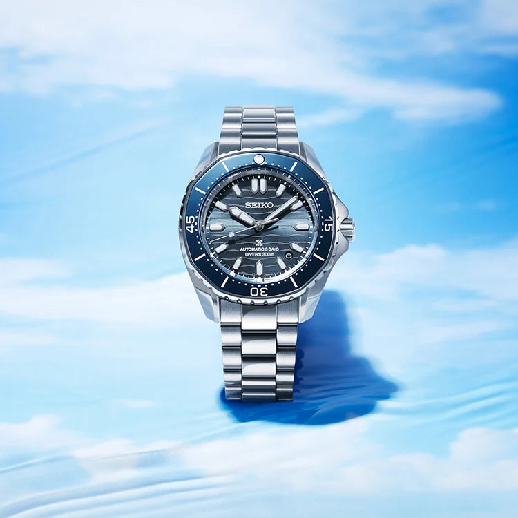 Seiko Prospex 300m Octagonal Blue Diver in Coastline Cobalt Automatic Men's Watch SPB483J1