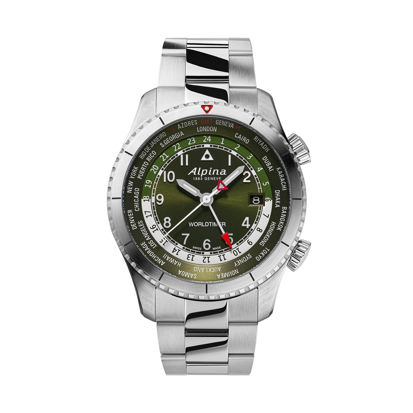 Alpina Startimer Pilot Quartz Worldtimer AL-255GR4S26B