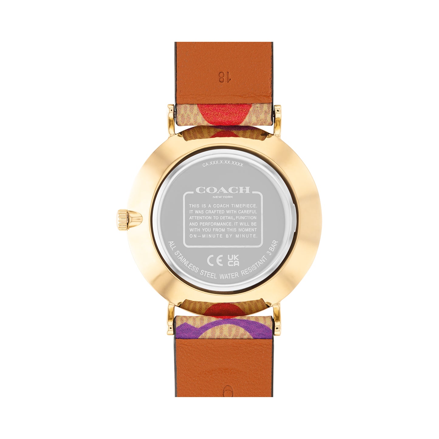 Coach 14504075 Women's Multicolour Canvas Strap and Silver Dial Quartz Watch