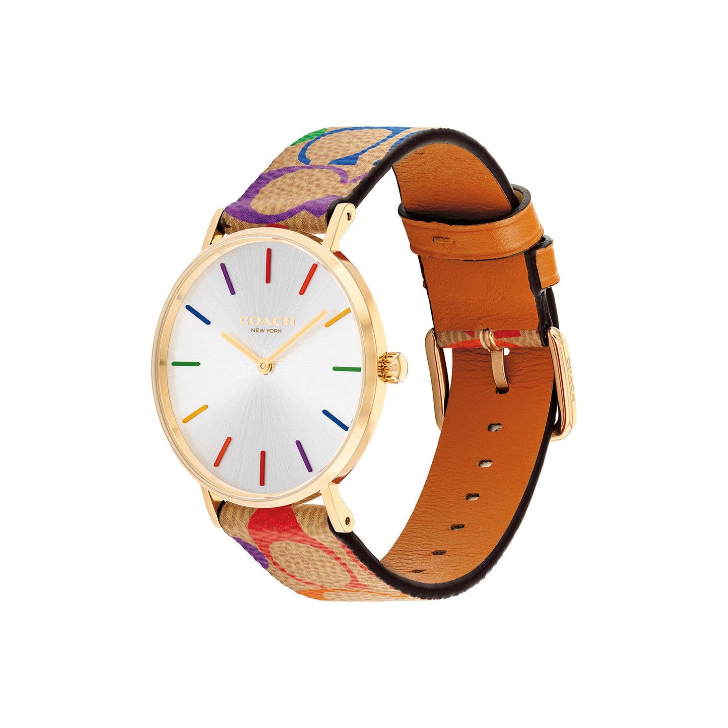 Coach 14504075 Women's Multicolour Canvas Strap and Silver Dial Quartz Watch