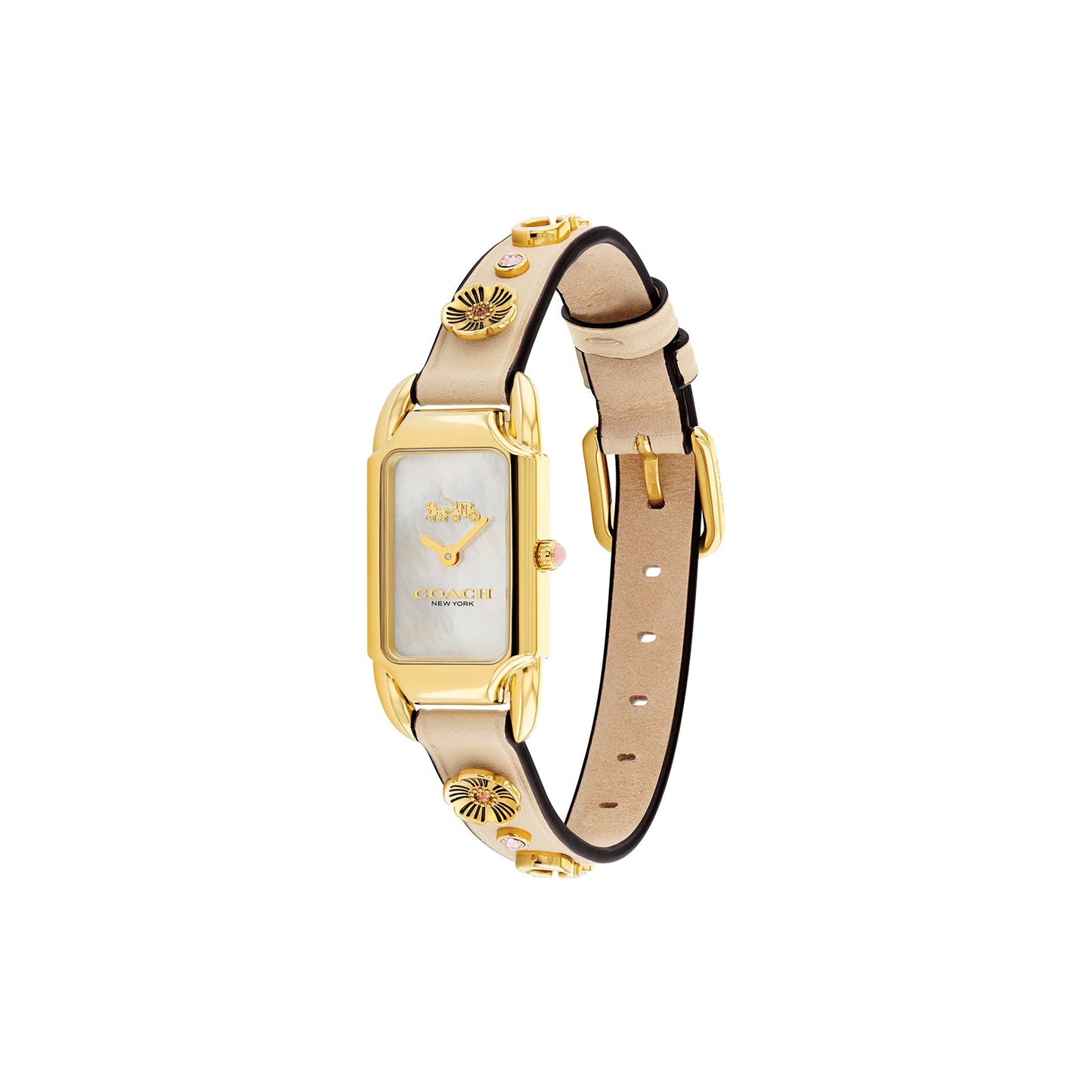 Coach 14504115 Women's Ivory Calf Leather Skin Strap and Ivory Mother of Pearl Dial Quartz Watch