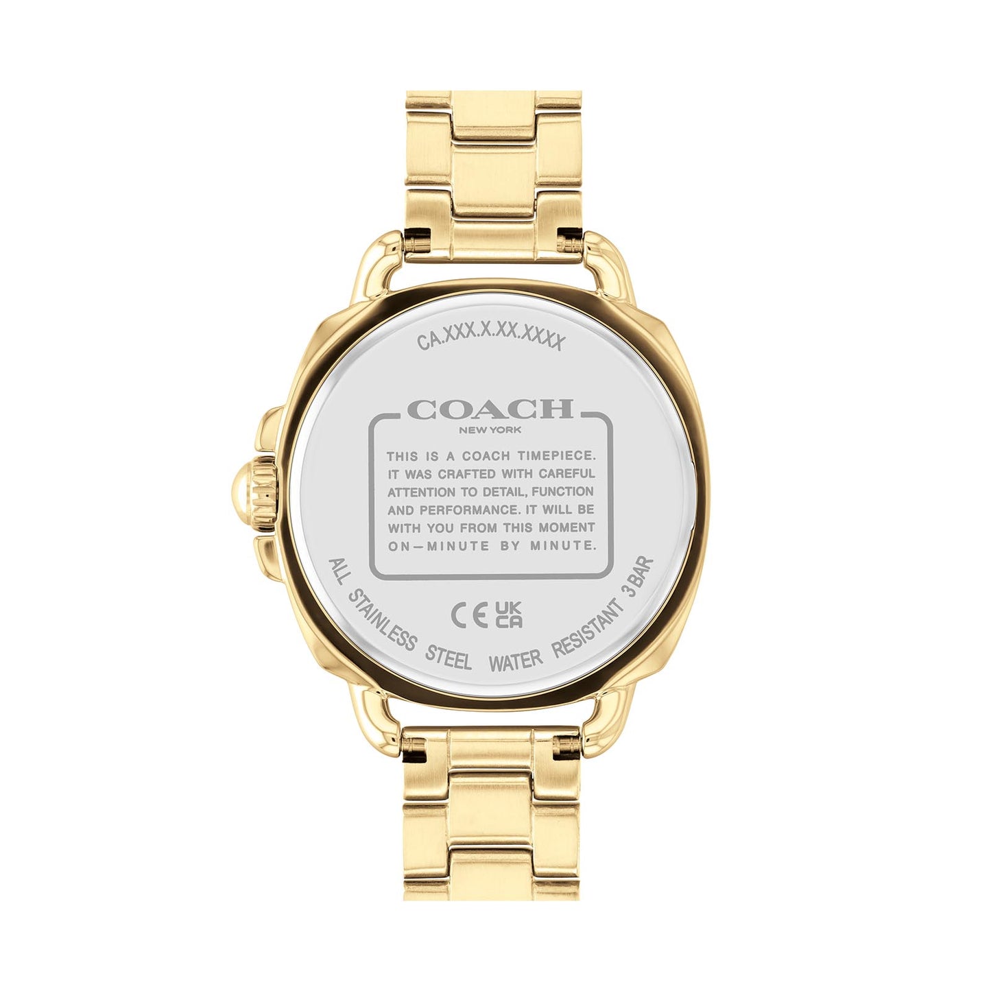 Coach 14504157 Women's Gold Ionic Plated Steel Bracelet and White Dial Quartz Watch