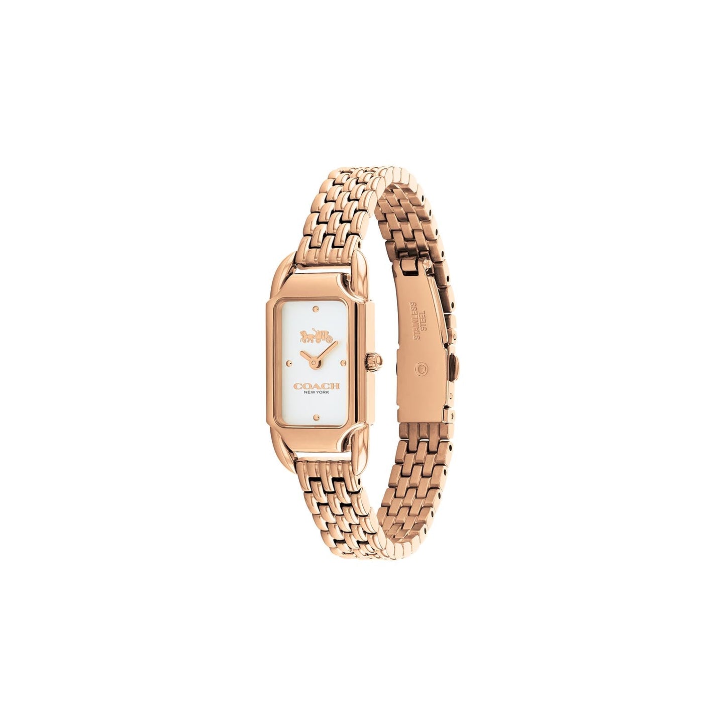 Coach 14504171 Women's Rose Gold Stainless Steel Bracelet and White Dial Quartz Watch