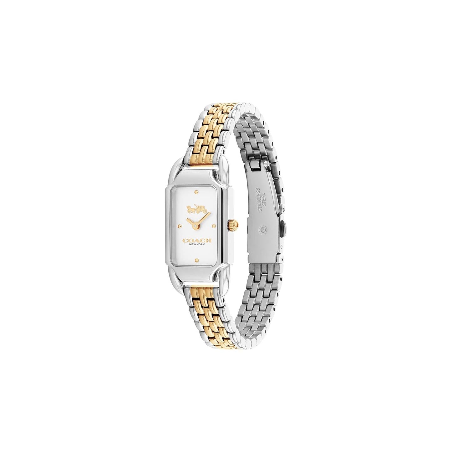 Coach 14504172 Women's Two-Tone Gold & Stainless Steel Bracelet and White Dial Quartz Watch