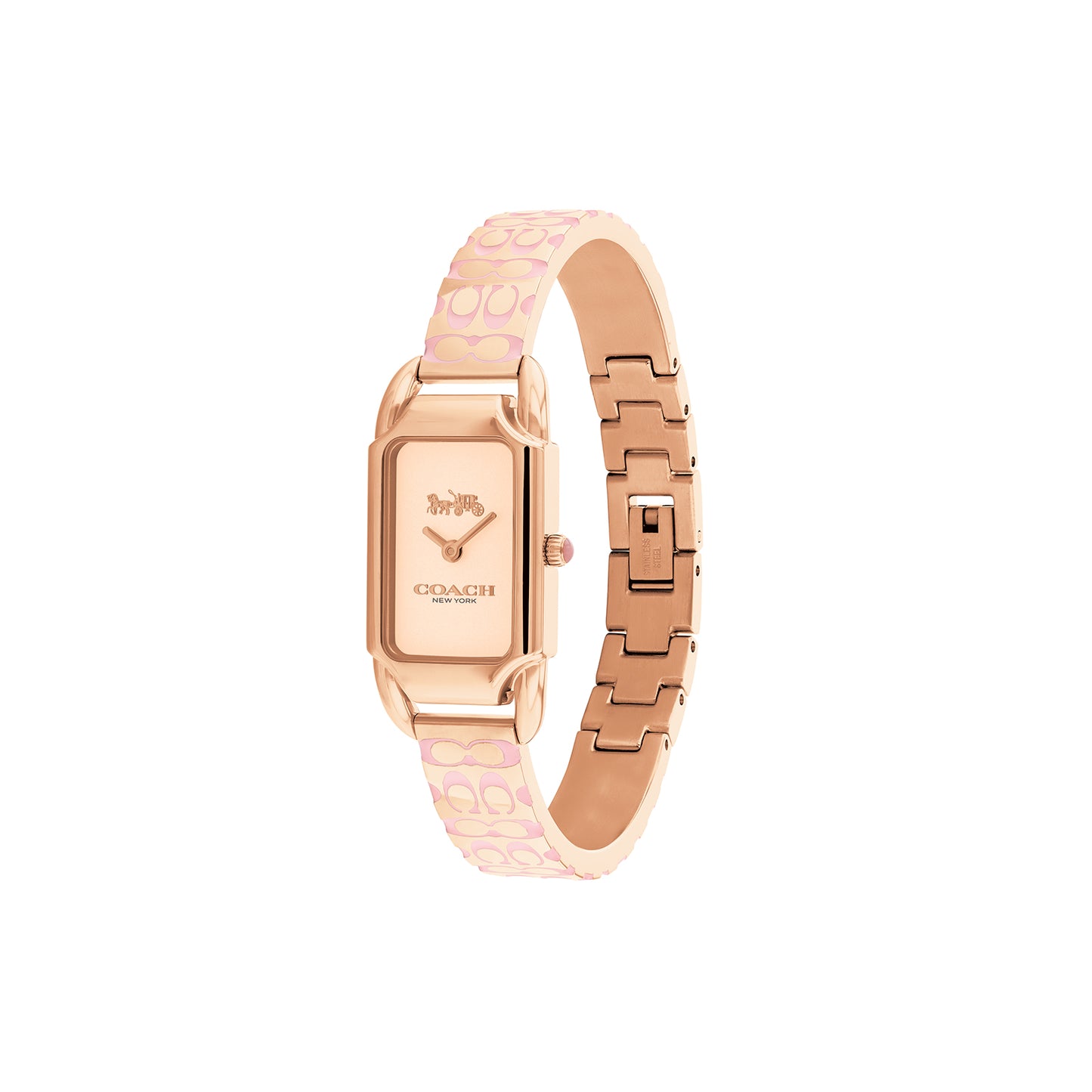 Coach 14504194 Women's Ionic Plated Rose Gold Steel Bangle Watch