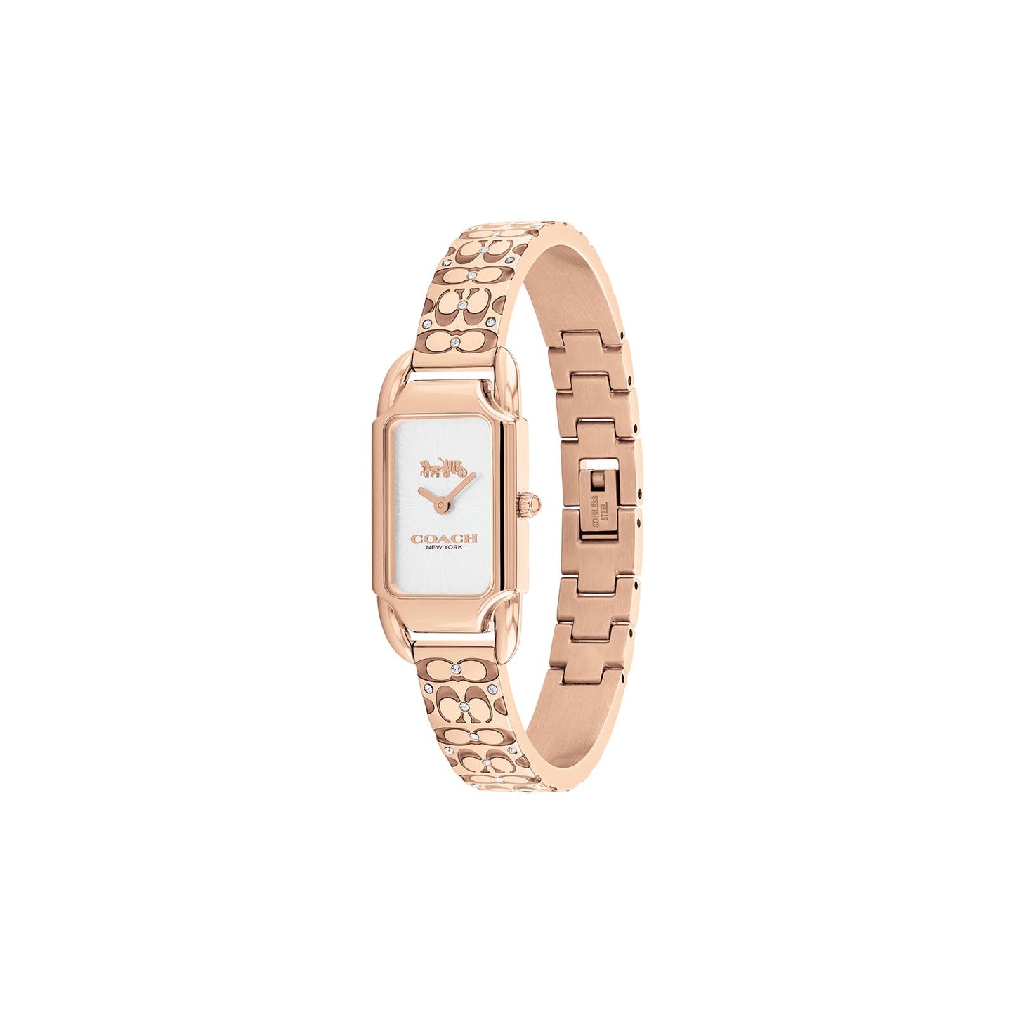Coach 14504197 Women's Ionic Rose Gold Plated Steel Bangle Watch