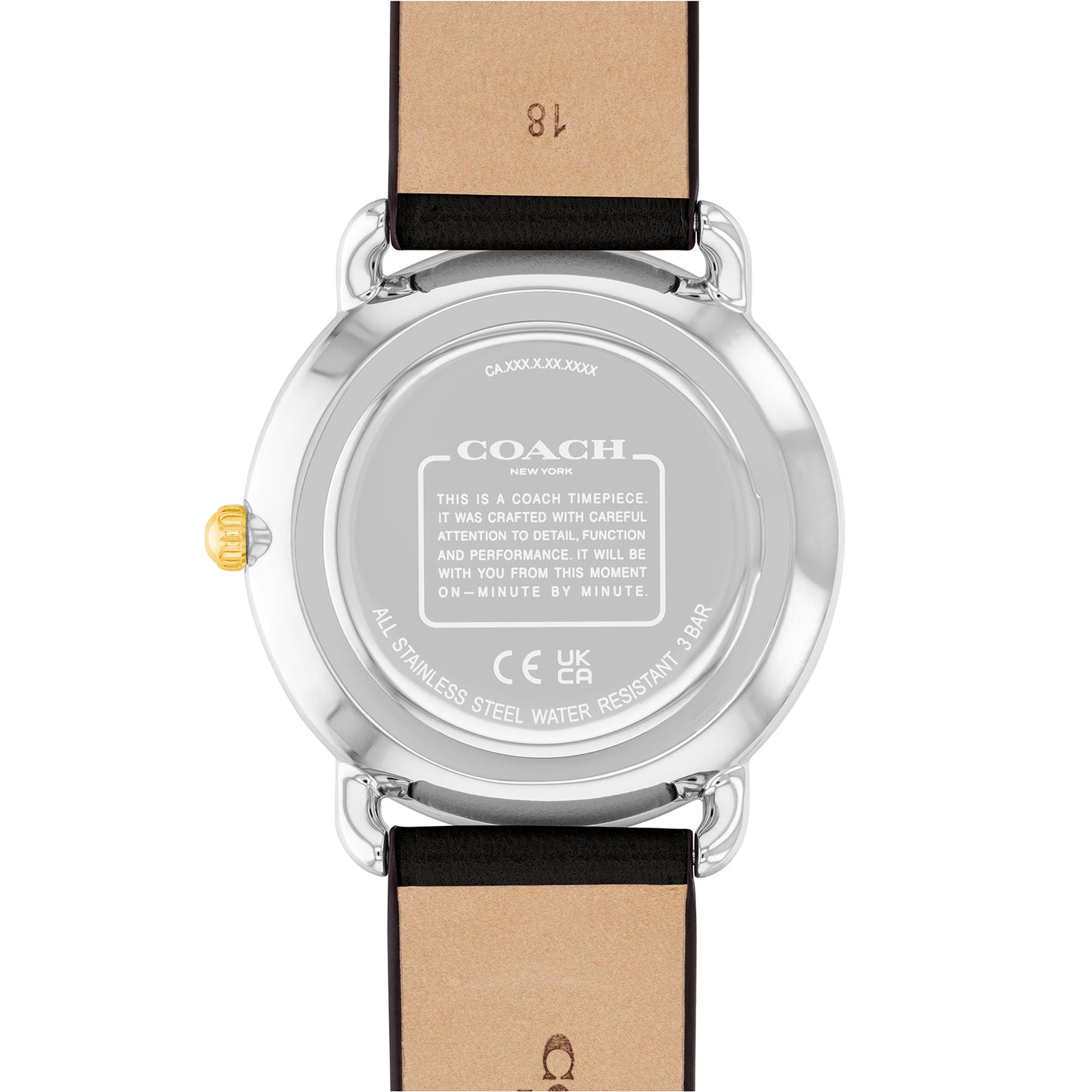 Coach 14504198 Women's Calfskin Leather Strap Watch