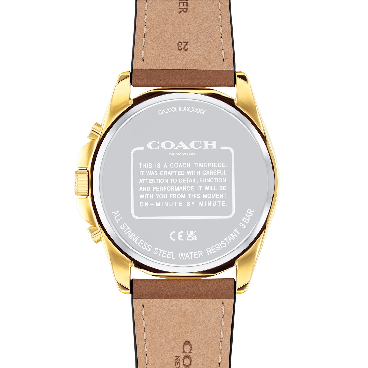Coach 14602629 Men's Calfskin Leather Strap Watch