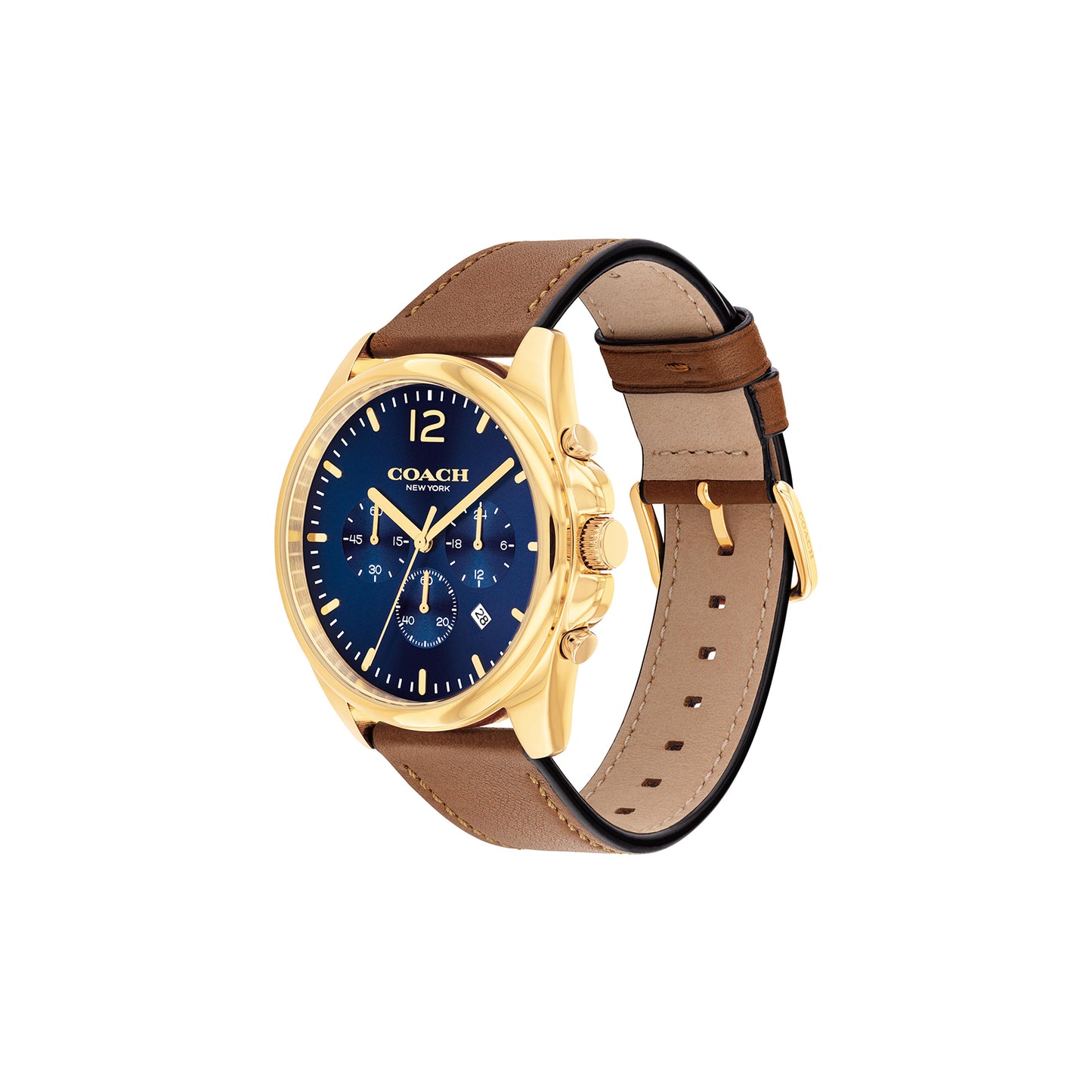 Coach 14602629 Men's Calfskin Leather Strap Watch